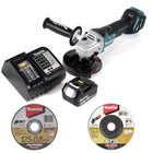 Makita DGA 517 ST1 Akku Winkelschleifer 18 V 125 mm Brushless + 1x Akku 5,0 Ah + Ladegerät + 26x Scheibe - Toolbrothers