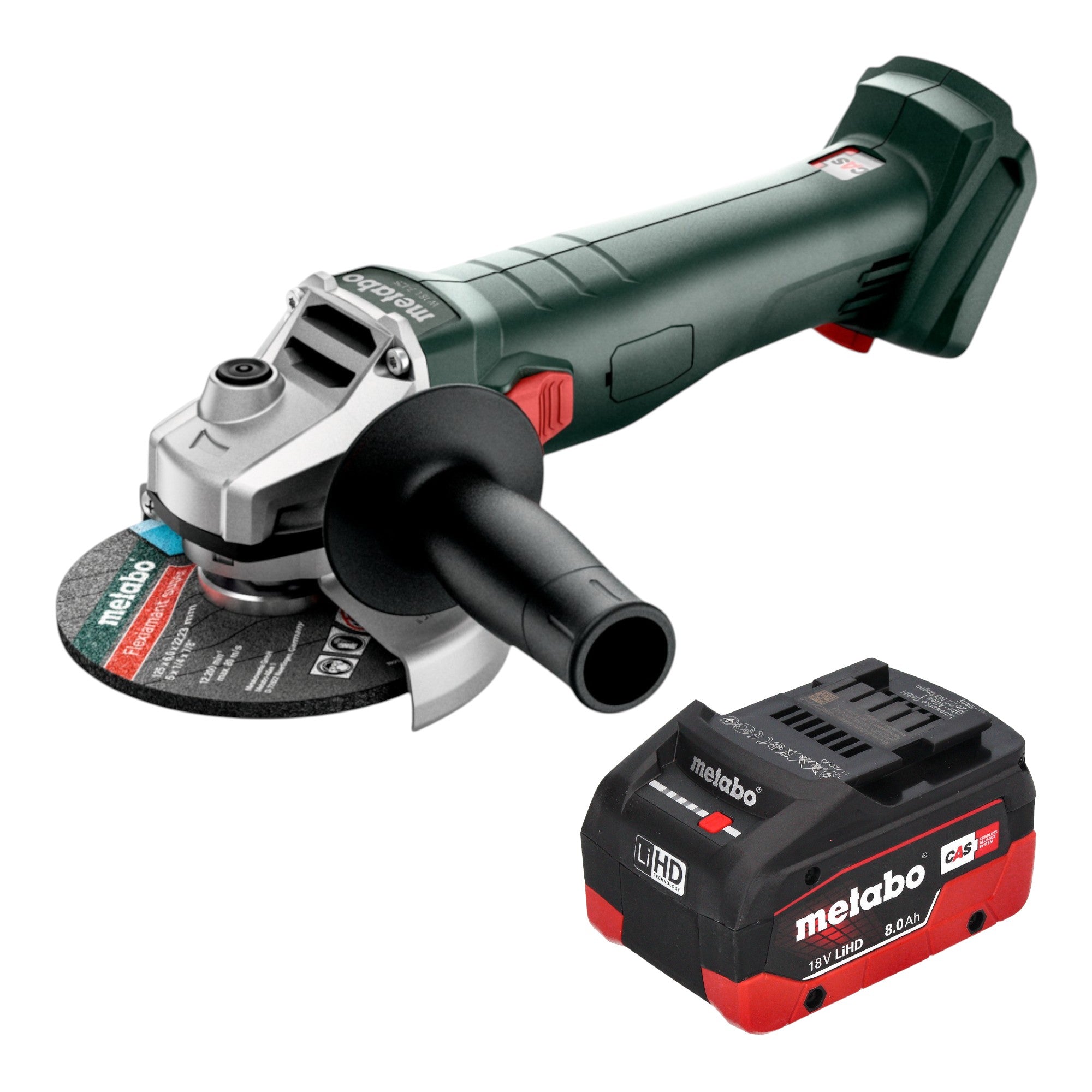 Metabo W 18 7 125 Akku Winkelschleifer 18 V 125 mm 1x LiHD Akku 8 0 Ah ohne Ladegeraet 0 - toolbrothers
