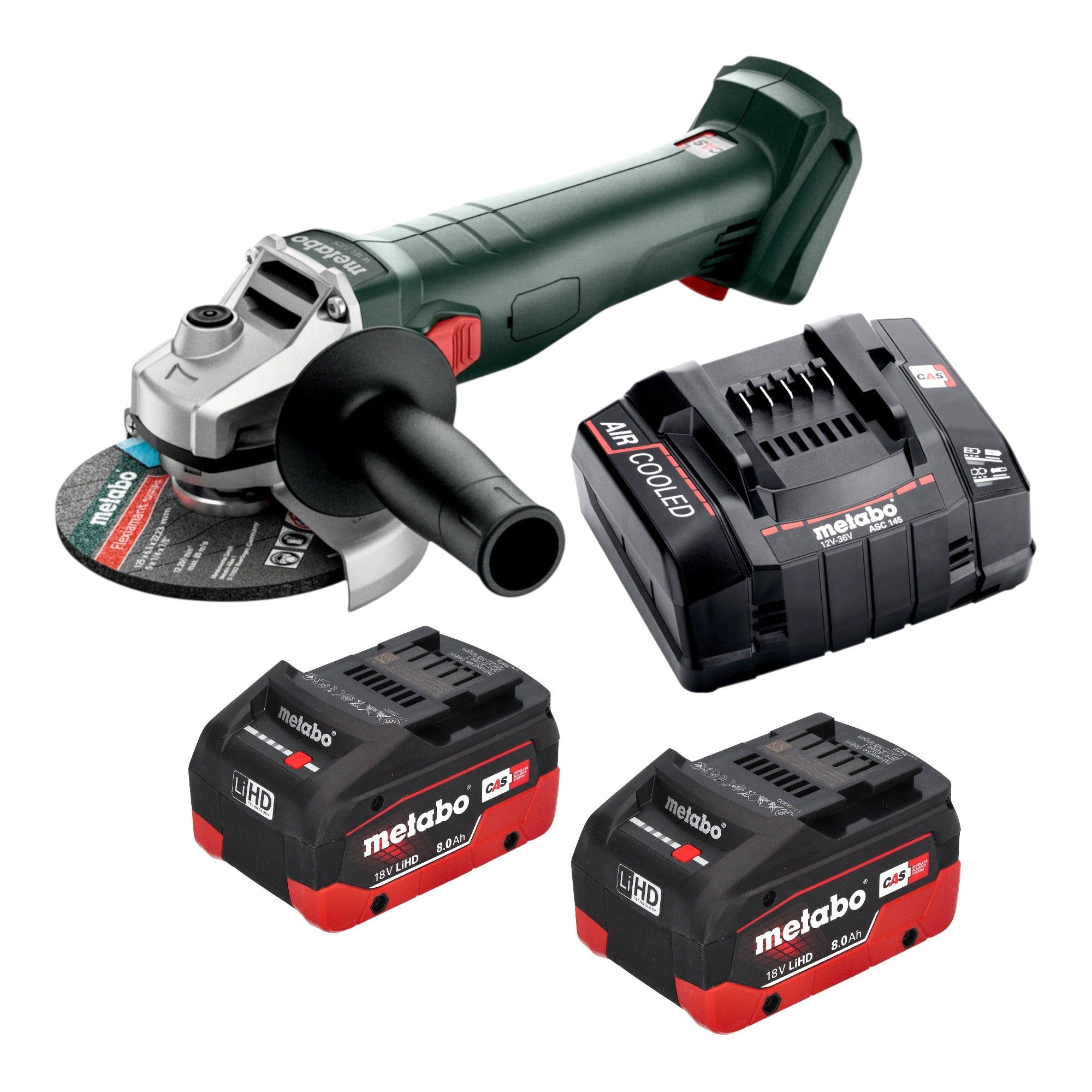 Metabo W 18 7 125 Akku Winkelschleifer 18 V 125 mm 2x LiHD Akku 8 0 Ah Ladegeraet 0 - toolbrothers