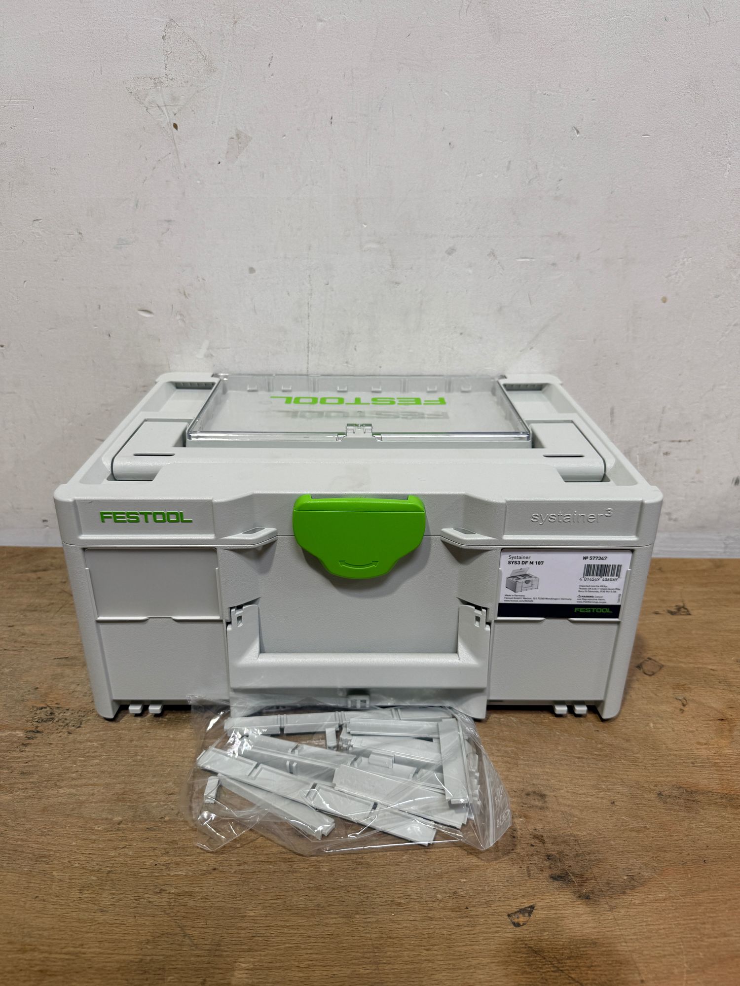 Festool SYS3 DF M 187 Systainer Werkzeugkoffer mit Deckelfach 577347 396 x 296 x 187 mm 15 9 l koppelbar Gebraucht 0 - toolbrothers