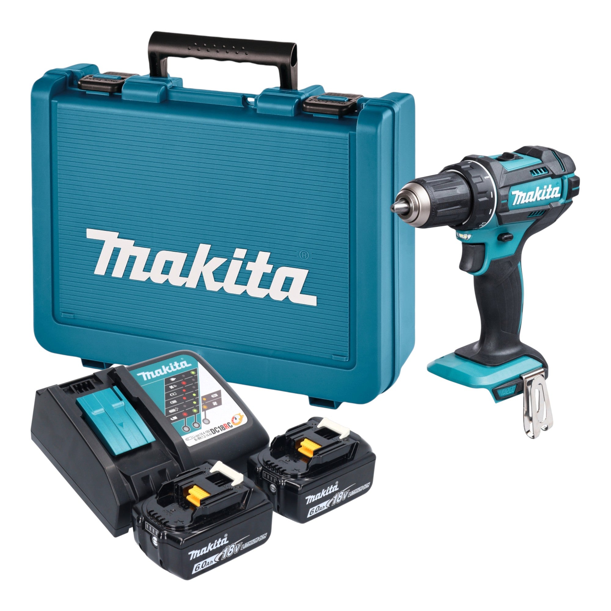 Makita DDF 482 RGE Akku Bohrschrauber 18 V 62 Nm 2x Akku 6 0 Ah Ladegeraet Koffer 0 - toolbrothers