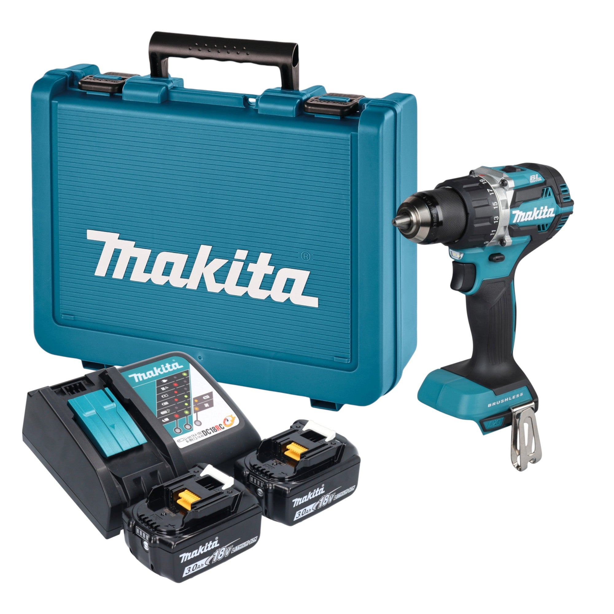 Makita DDF 484 RFE Akku Bohrschrauber 18 V 54 Nm Brushless 2x Akku 3 0 Ah Ladegeraet Koffer 0 - toolbrothers
