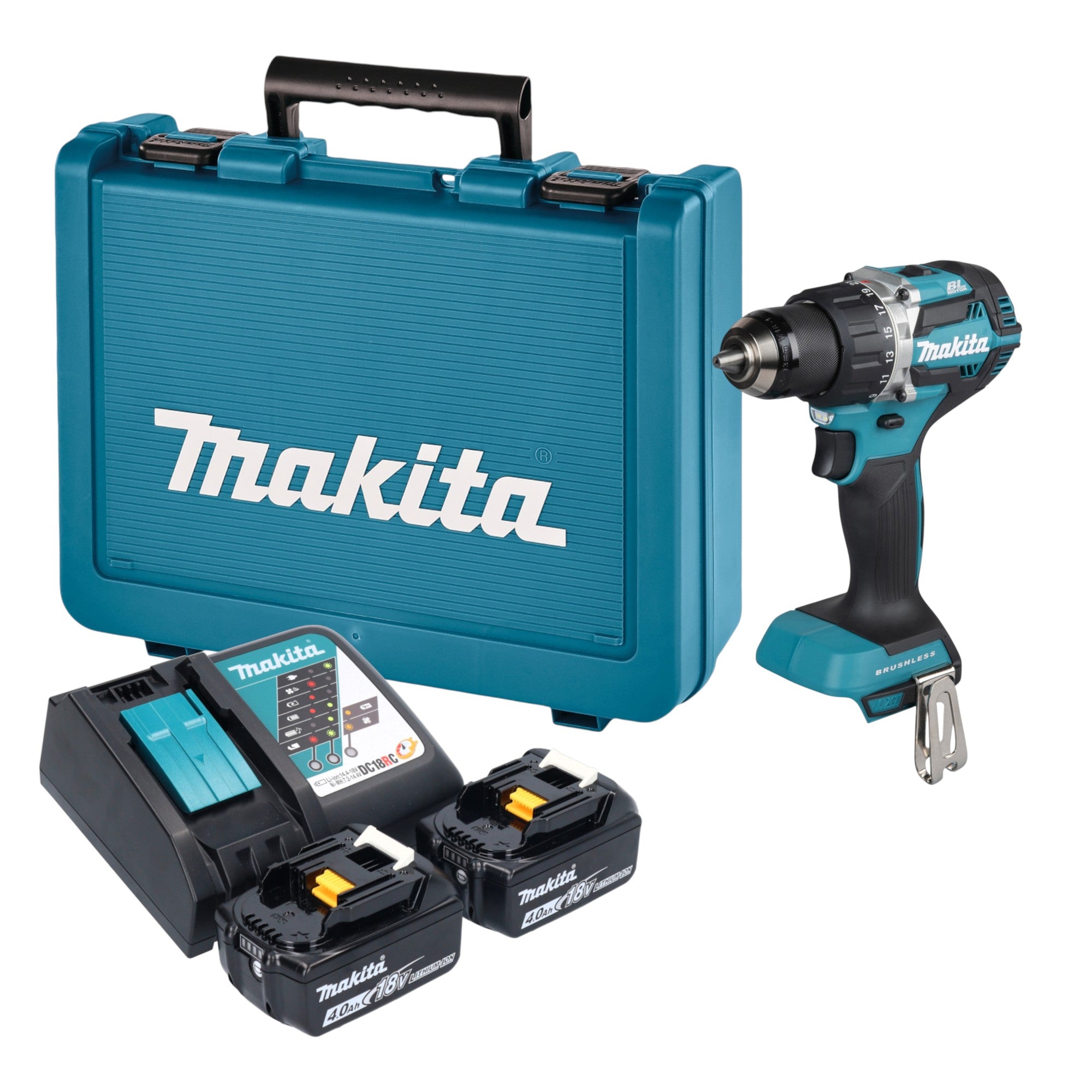 Makita DDF 484 RME Akku Bohrschrauber 18 V 54 Nm Brushless 2x Akku 4 0 Ah Ladegeraet Koffer 0 - toolbrothers