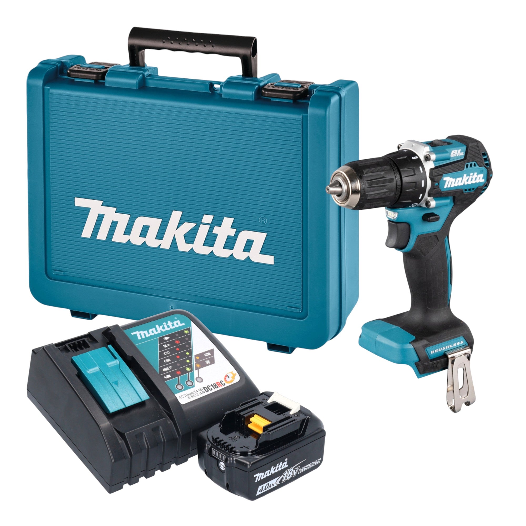 Makita DDF 487 RM1E Akku Bohrschrauber 18 V 40 Nm Brushless 1x Akku 4 0 Ah Ladegeraet Koffer 0 - toolbrothers