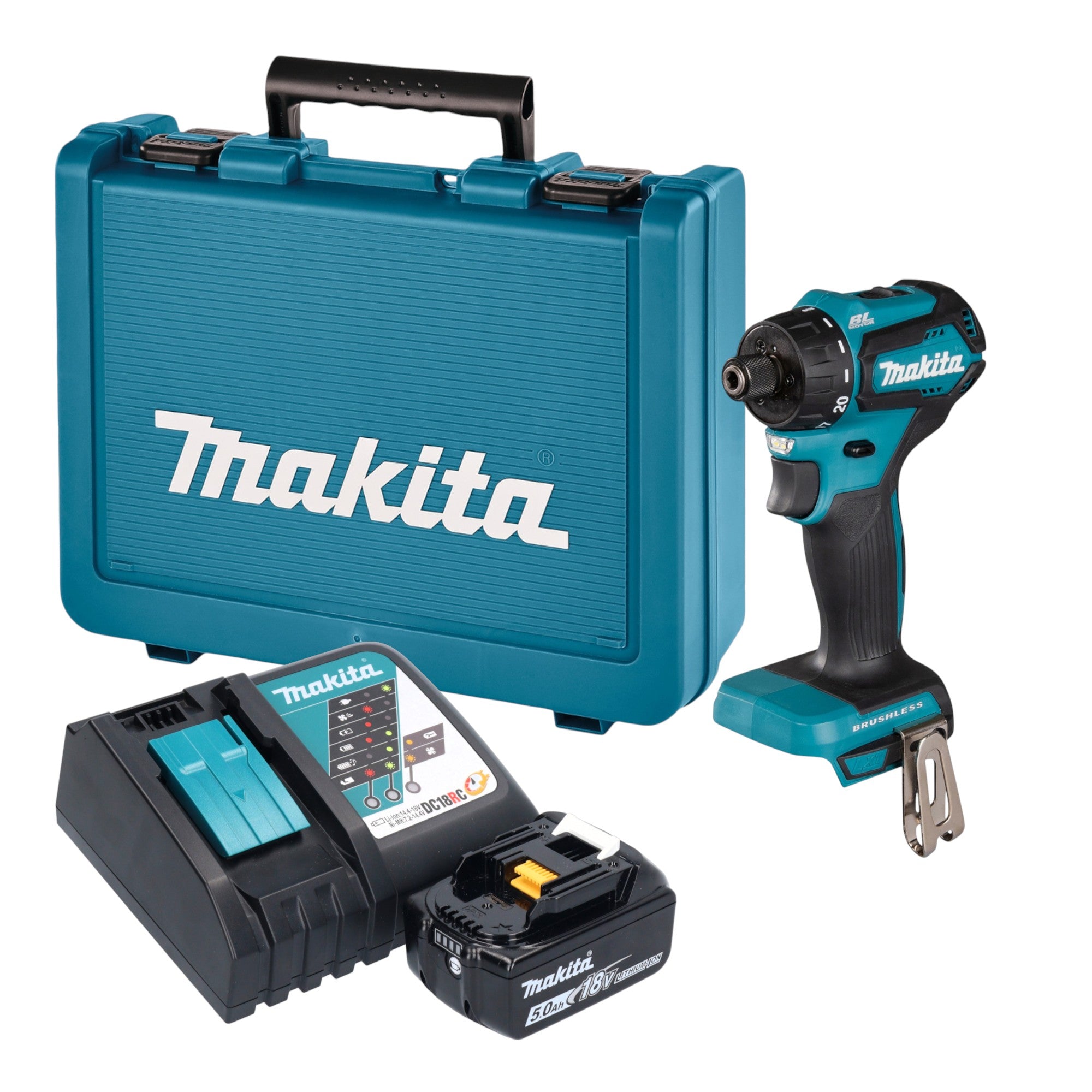 Makita DDF 083 RT1E Akku Bohrschrauber 18 V 40 Nm 1 4 Brushless 1x Akku 5 0 Ah Ladegeraet Koffer 0 - toolbrothers