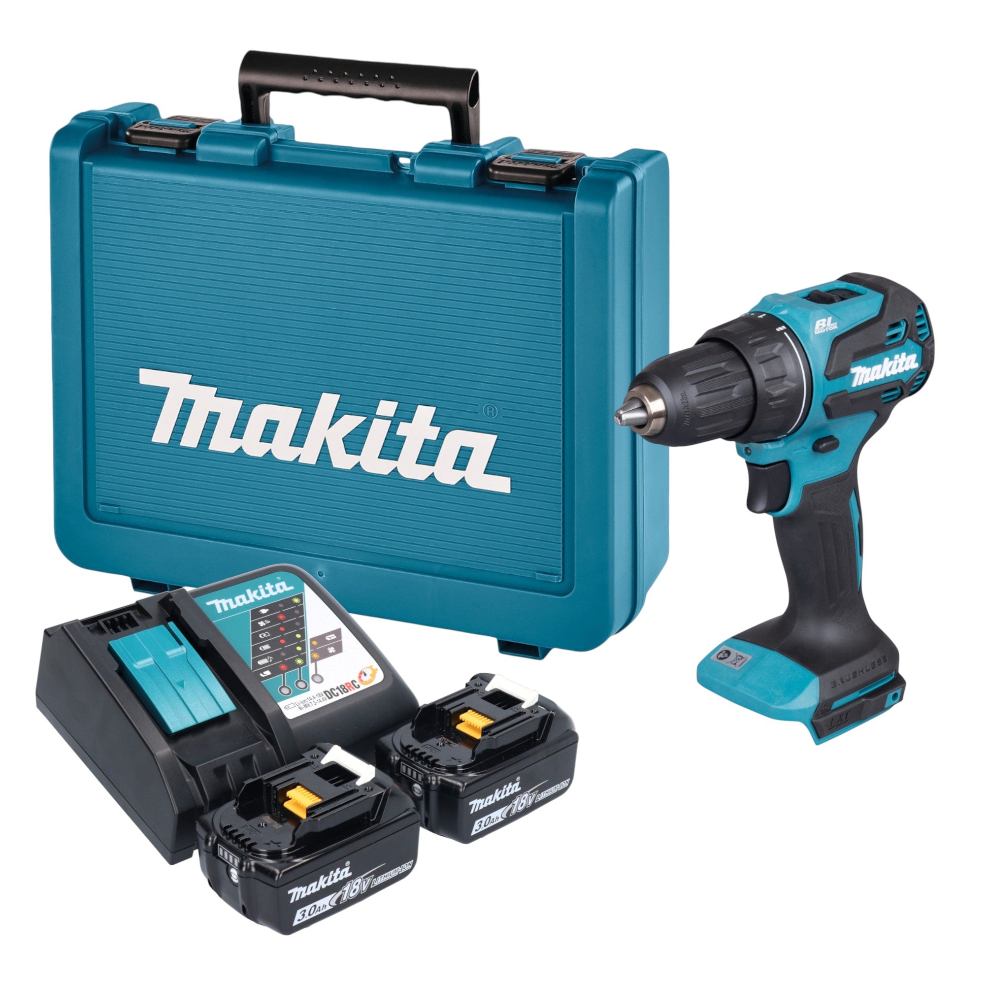 Makita DDF 490 RFE Akku Bohrschrauber 18 V 65 Nm Brushless 2x Akku 3 0 Ah Ladegeraet Koffer 0 - toolbrothers