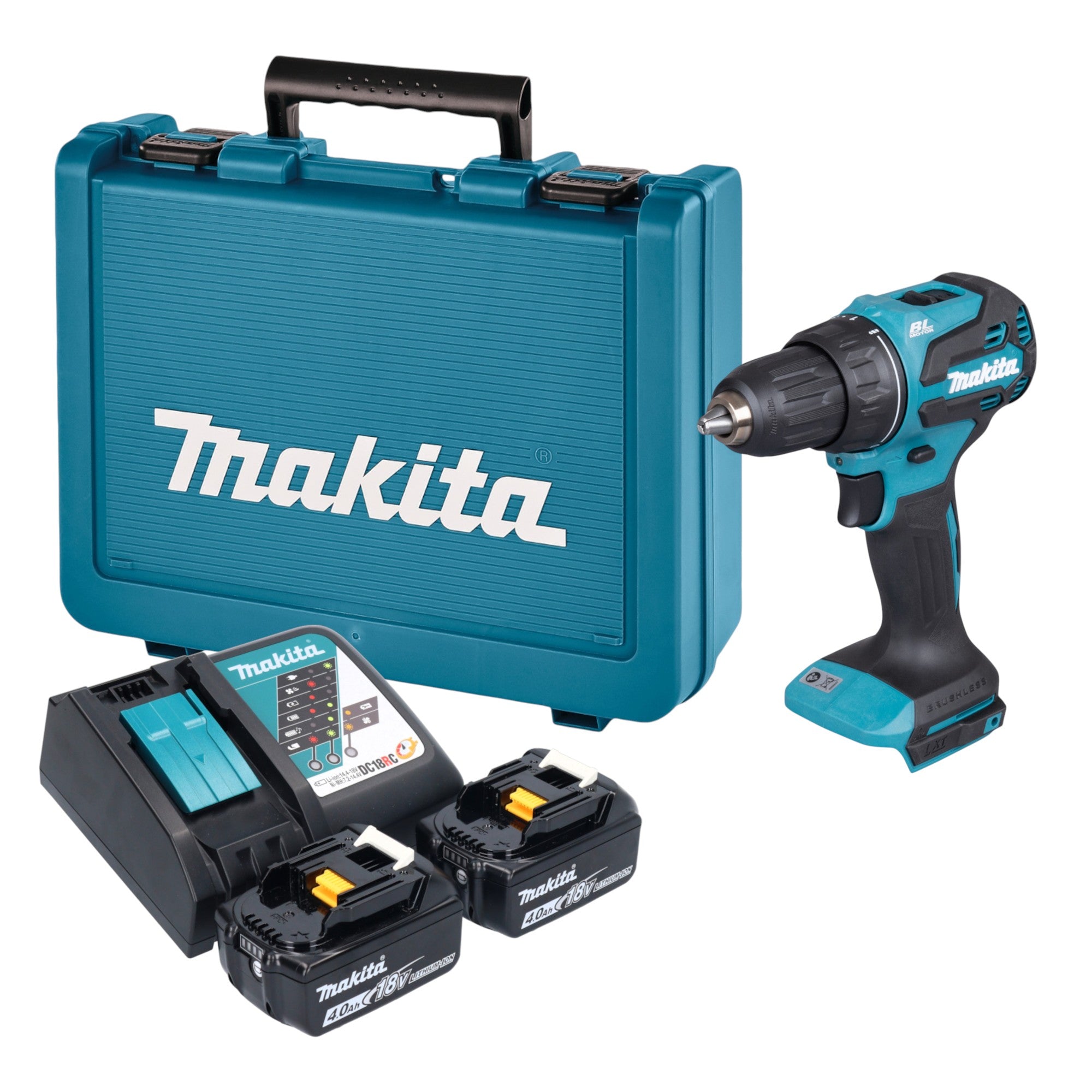 Makita DDF 490 RME Akku Bohrschrauber 18 V 65 Nm Brushless 2x Akku 4 0 Ah Ladegeraet Koffer 0 - toolbrothers