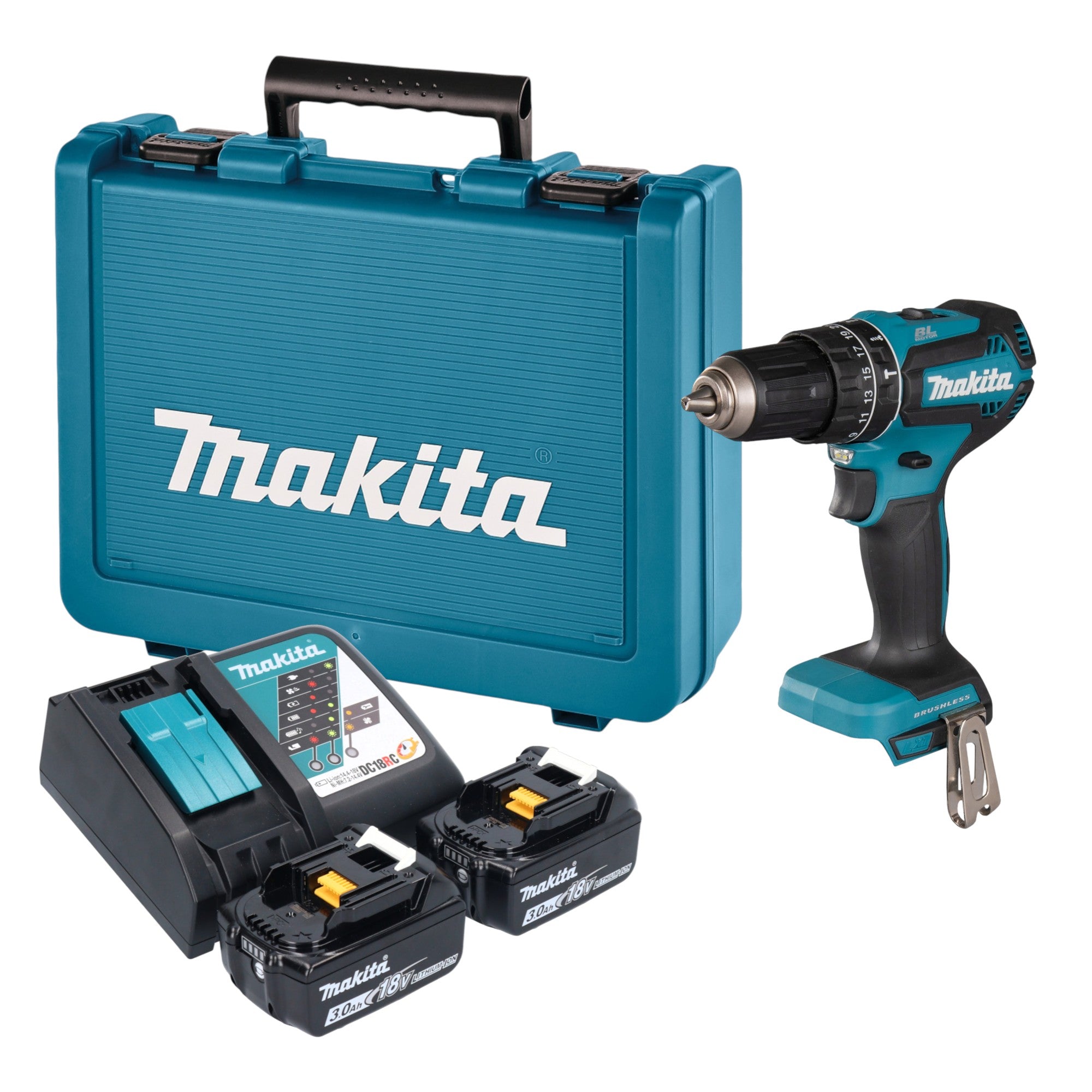 Makita DHP 485 RFE Akku Schlagbohrschrauber 18 V 50 Nm Brushless 2x Akku 3 0 Ah Ladegeraet Koffer 0 - toolbrothers