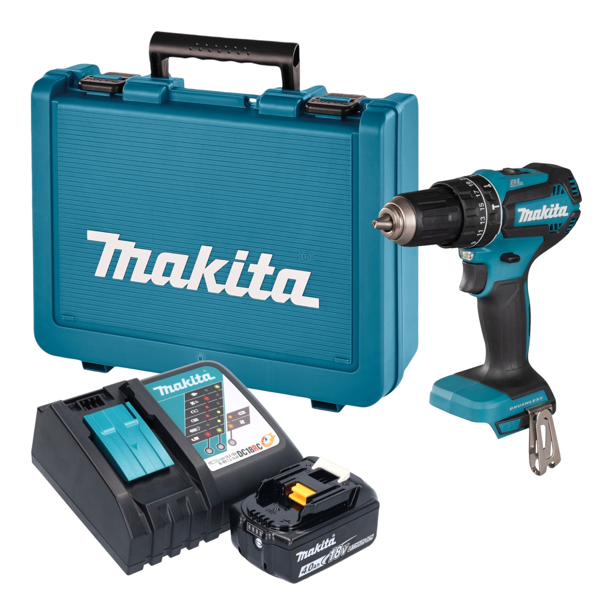 Makita DHP 485 RM1E Akku Schlagbohrschrauber 18 V 50 Nm Brushless 1x Akku 4 0 Ah Ladegeraet Koffer 0 - toolbrothers