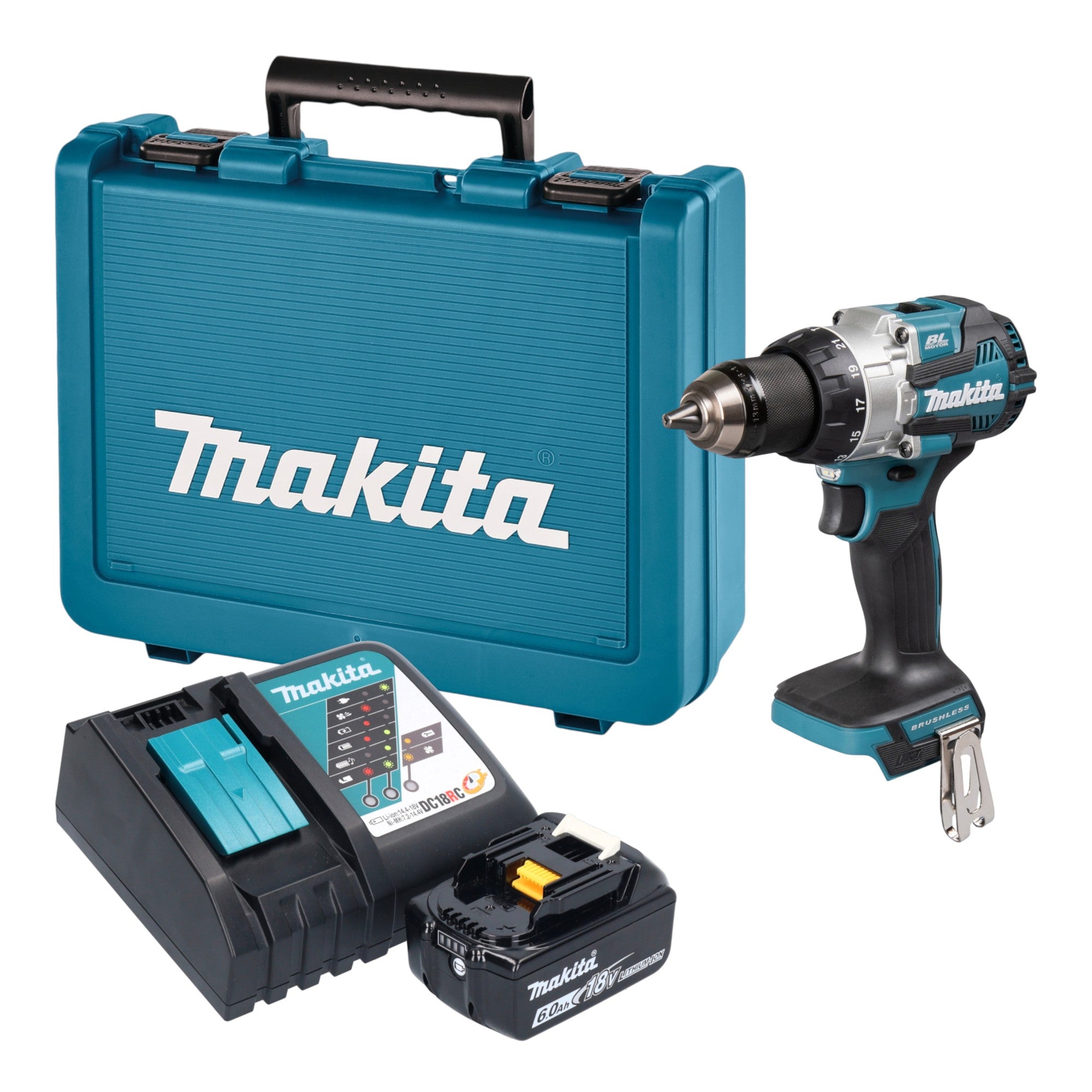 Makita DHP 489 RG1E Akku Schlagbohrschrauber 18 V 73 Nm Brushless 1x Akku 6 0 Ah Ladegeraet Koffer 0 - toolbrothers