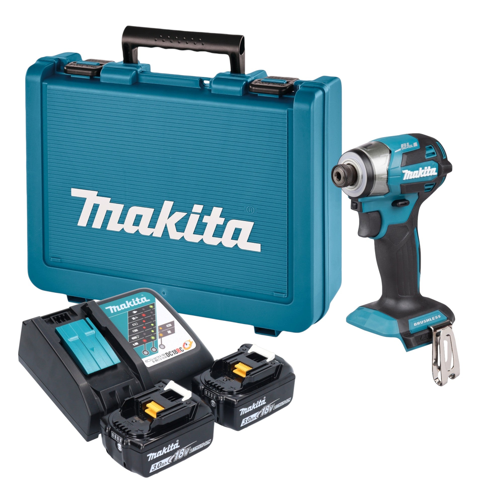 Makita DTD 173 RFE Akku Schlagschrauber 18 V 180 Nm 1 4 Brushless 2x Akku 3 0 Ah Ladegeraet Koffer 0 - toolbrothers
