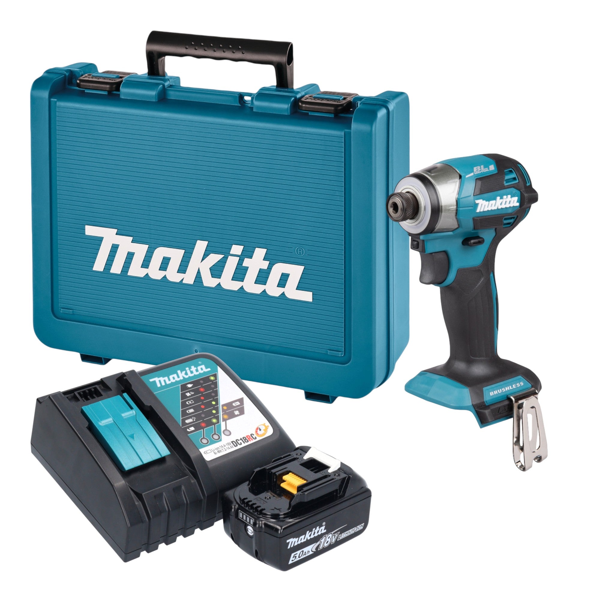 Makita DTD 173 RT1E Akku Schlagschrauber 18 V 180 Nm 1 4 Brushless 1x Akku 5 0 Ah Ladegeraet Koffer 0 - toolbrothers