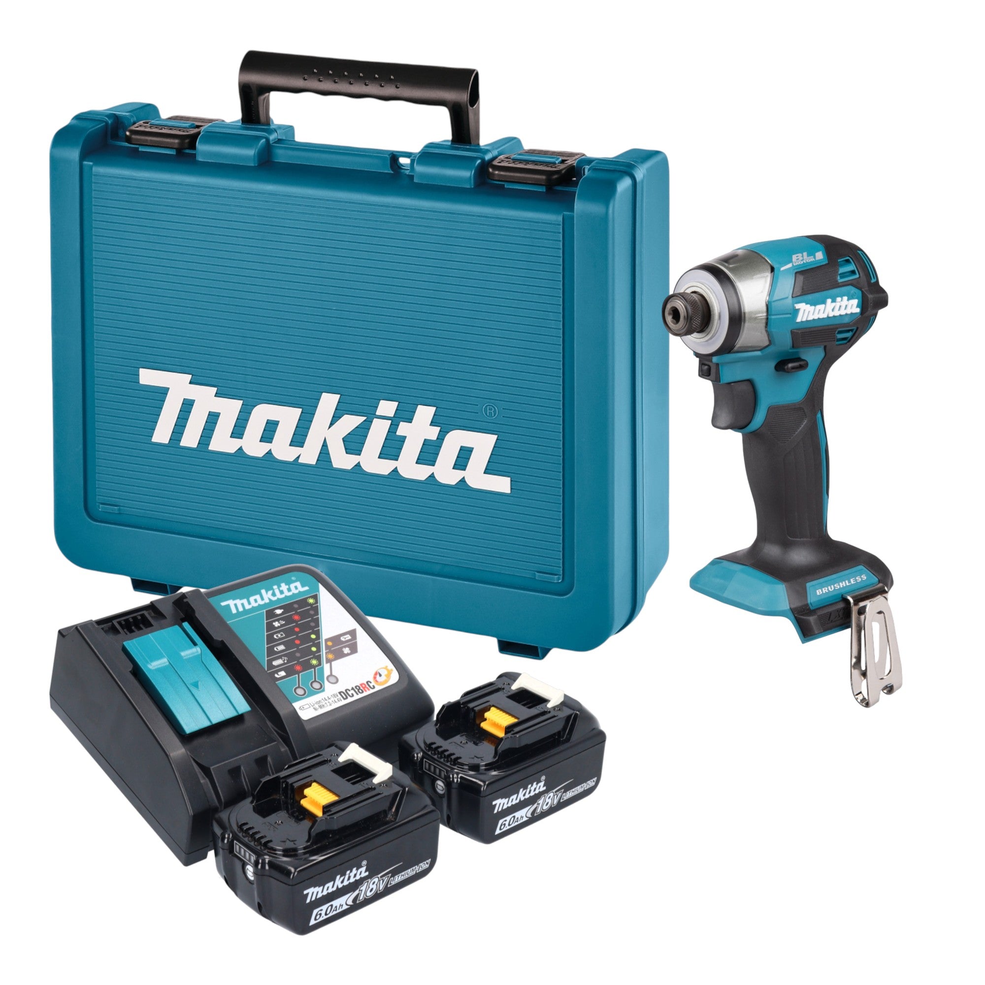Makita DTD 173 RGE Akku Schlagschrauber 18 V 180 Nm 1 4 Brushless 2x Akku 6 0 Ah Ladegeraet Koffer 0 - toolbrothers