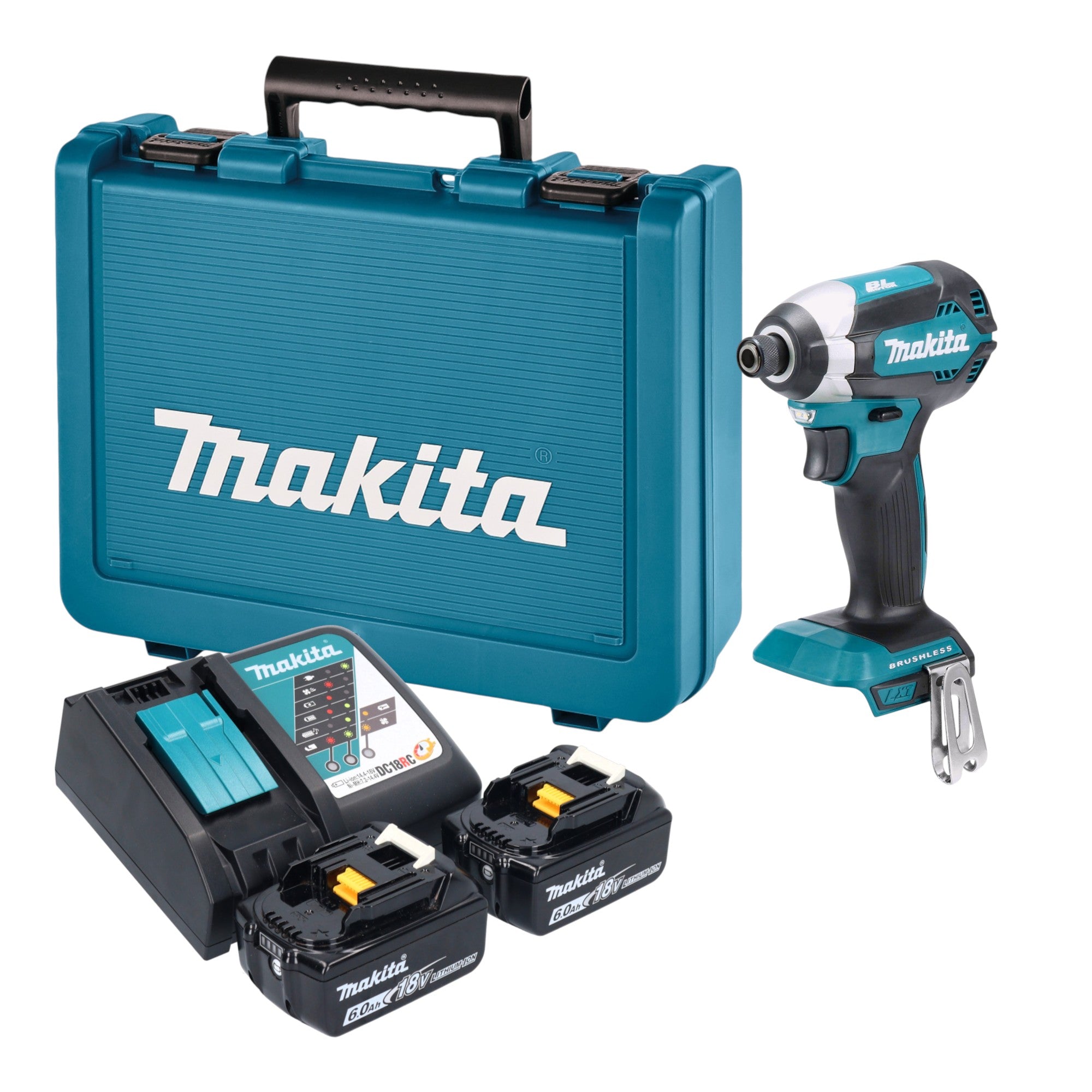 Makita DTD 153 RGE Akku Schlagschrauber 18 V 170 Nm 1 4 Brushless 2x Akku 6 0 Ah Ladegeraet Koffer 0 - toolbrothers