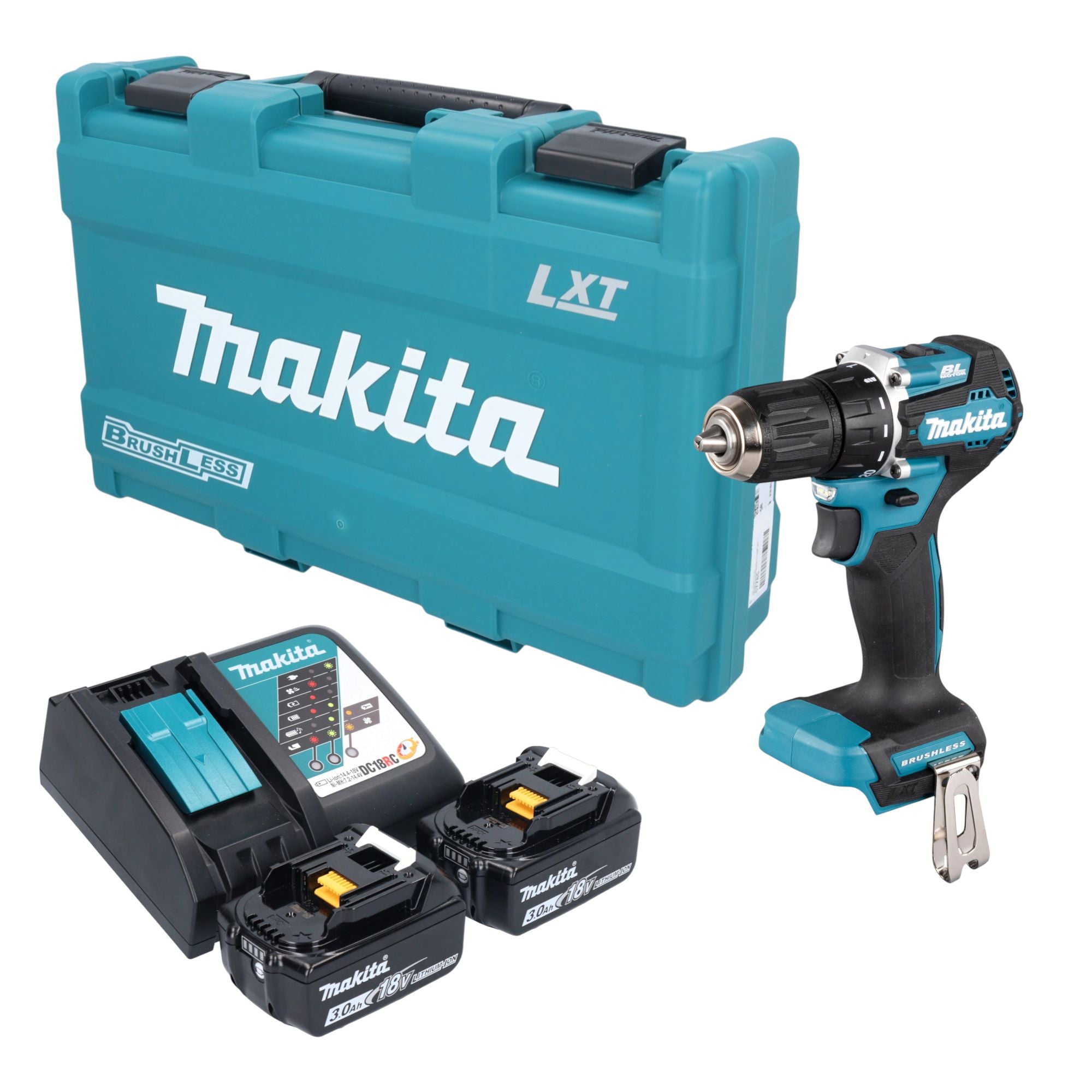 Makita DDF 487 RFK Akku Bohrschrauber 18 V 40 Nm Brushless 2x Akku 3 0 Ah Ladegeraet Koffer 0 - toolbrothers