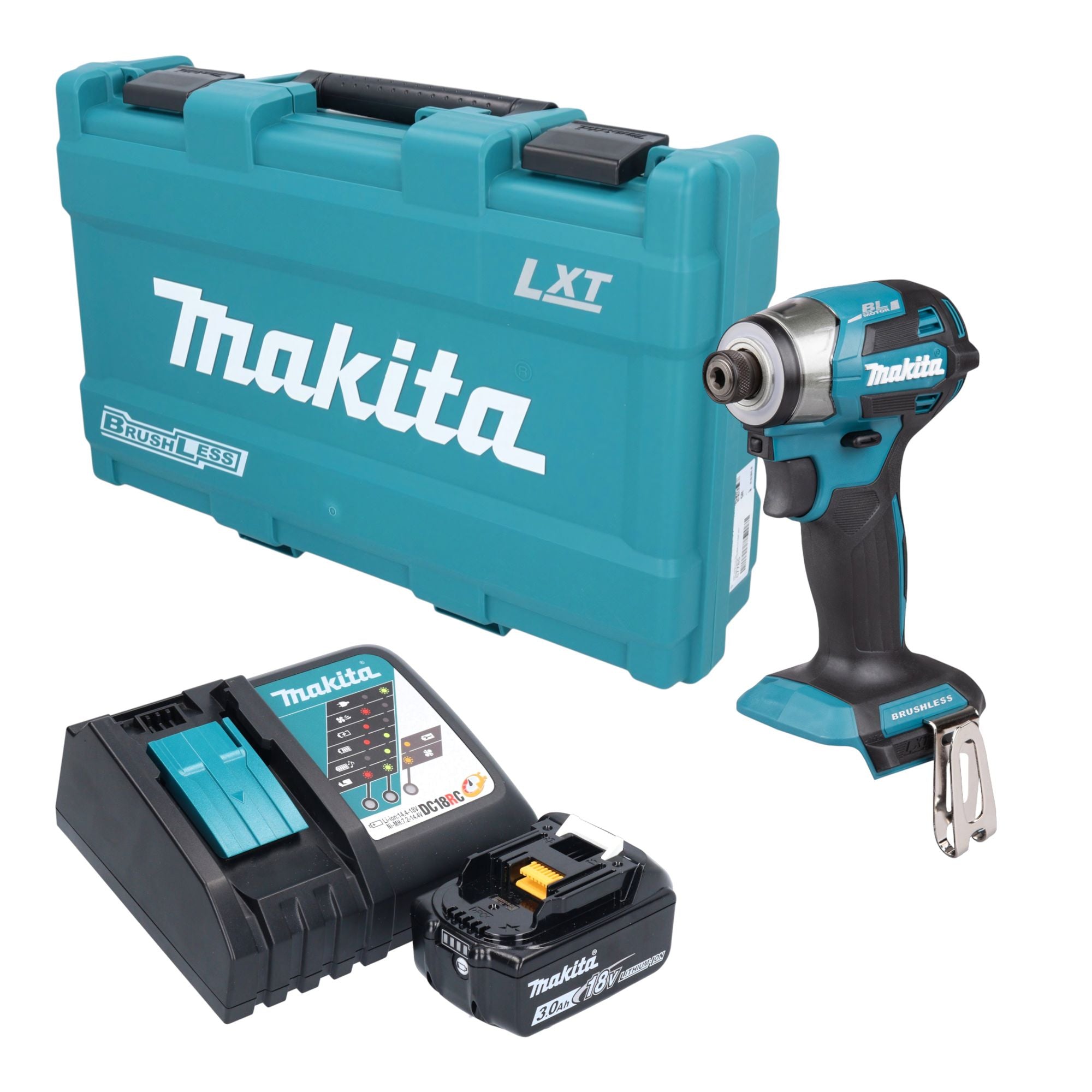 Makita DTD 173 RF1K Akku Schlagschrauber 18 V 180 Nm 1 4 Brushless 1x Akku 3 0 Ah Ladegeraet Koffer 0 - toolbrothers