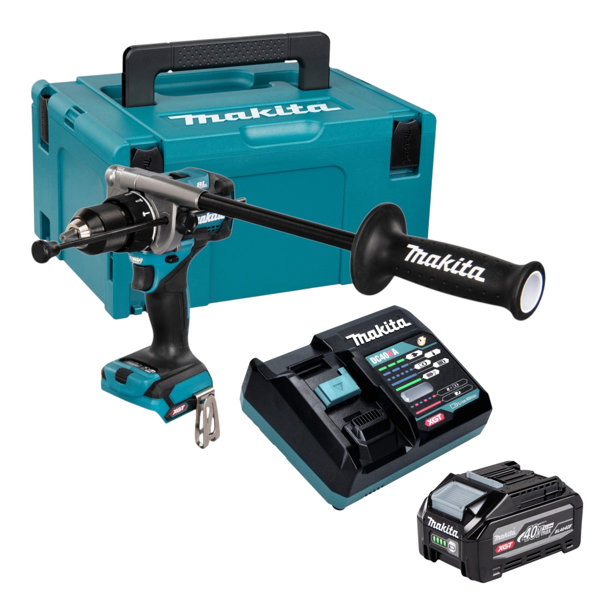 Makita HP 001 GU101 Akku Schlagbohrschrauber 40 V max 140 Nm XGT Brushless 1x Akku 4 0 Ah Ladegeraet Makpac 0 - toolbrothers
