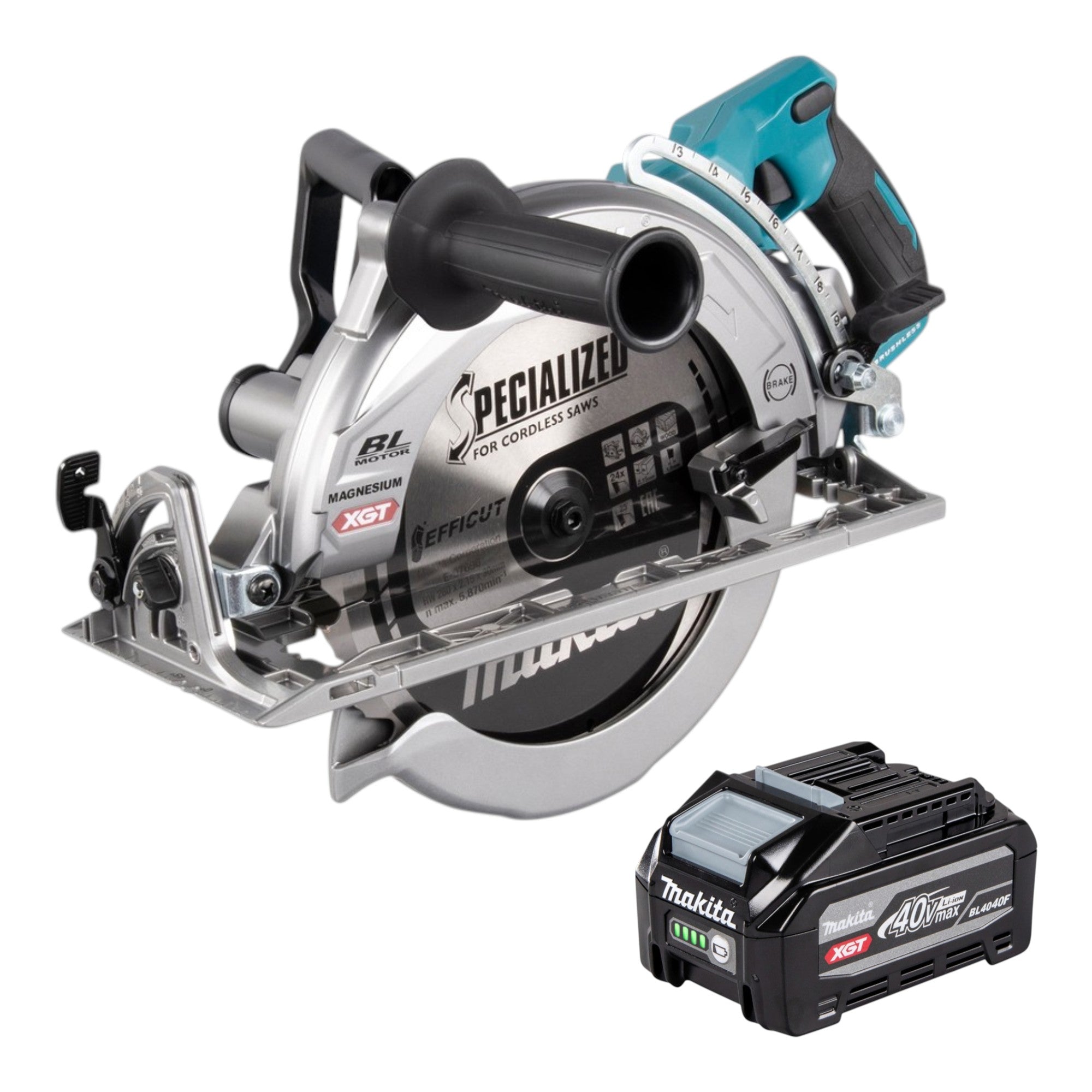 Makita RS 002 GU1 Akku Handkreissaege 40 V max 260 mm Brushless 1x Akku 4 0 Ah ohne Ladegeraet 0 - toolbrothers