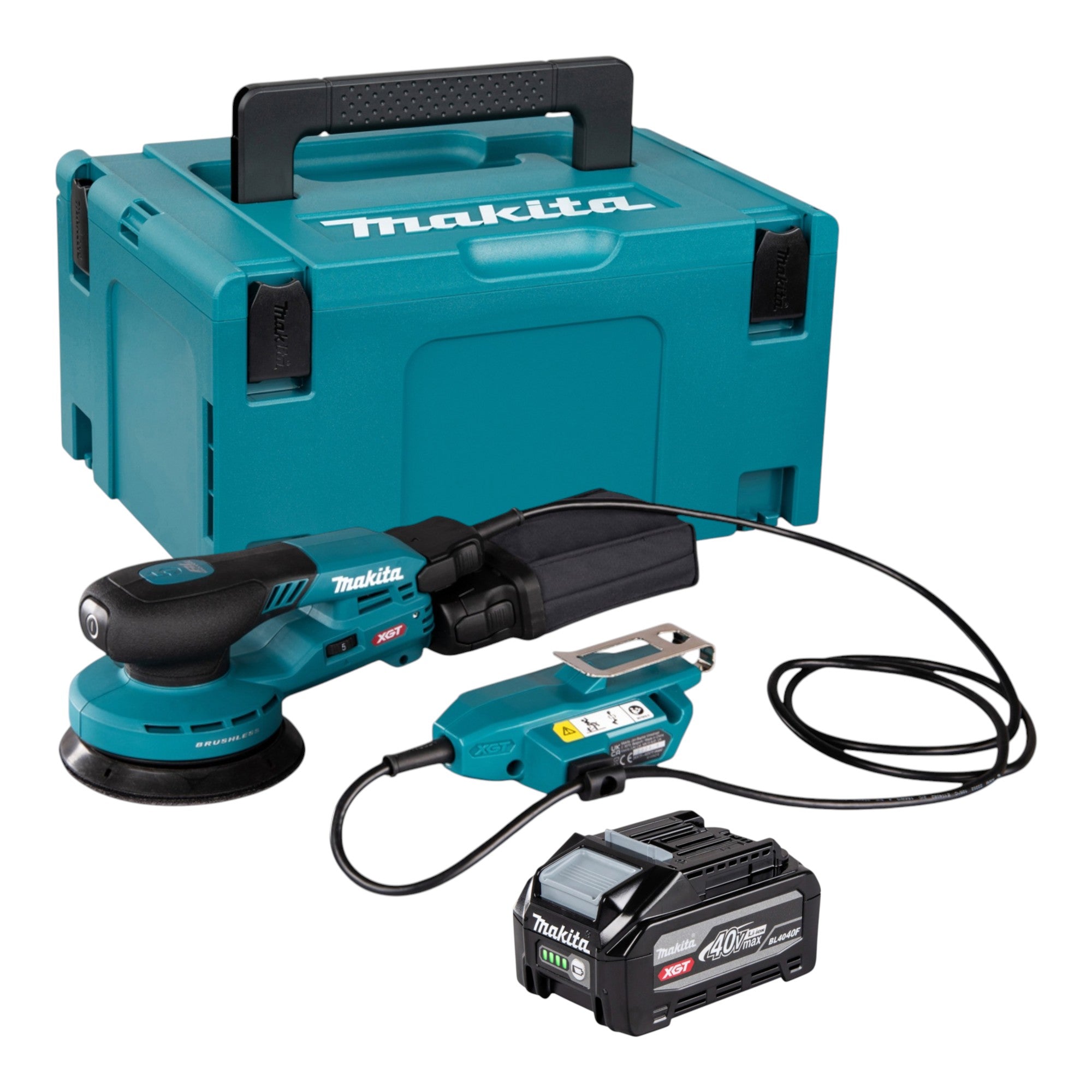 Makita BO 001 CGU101 Akku Exzenterschleifer 40 V max 125 mm 5 0 mm Hub Brushless 1x Akku 4 0 Ah Makpac ohne Ladegeraet 0 - toolbrothers