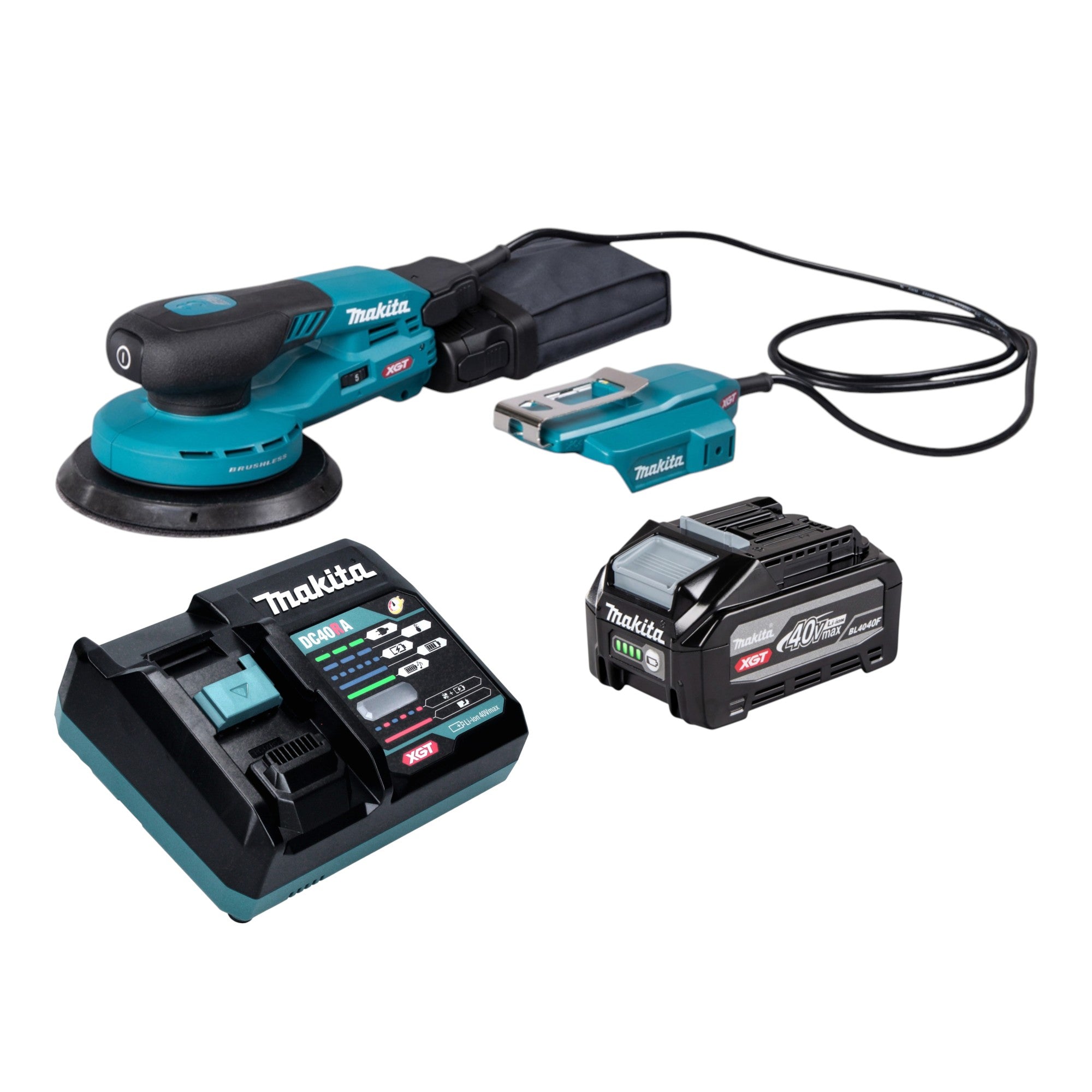 Makita BO 004 CGU101 Akku Exzenterschleifer 40 V max 150 mm 3 0 mm Hub Brushless 1x Akku 4 0 Ah Ladegeraet 0 - toolbrothers