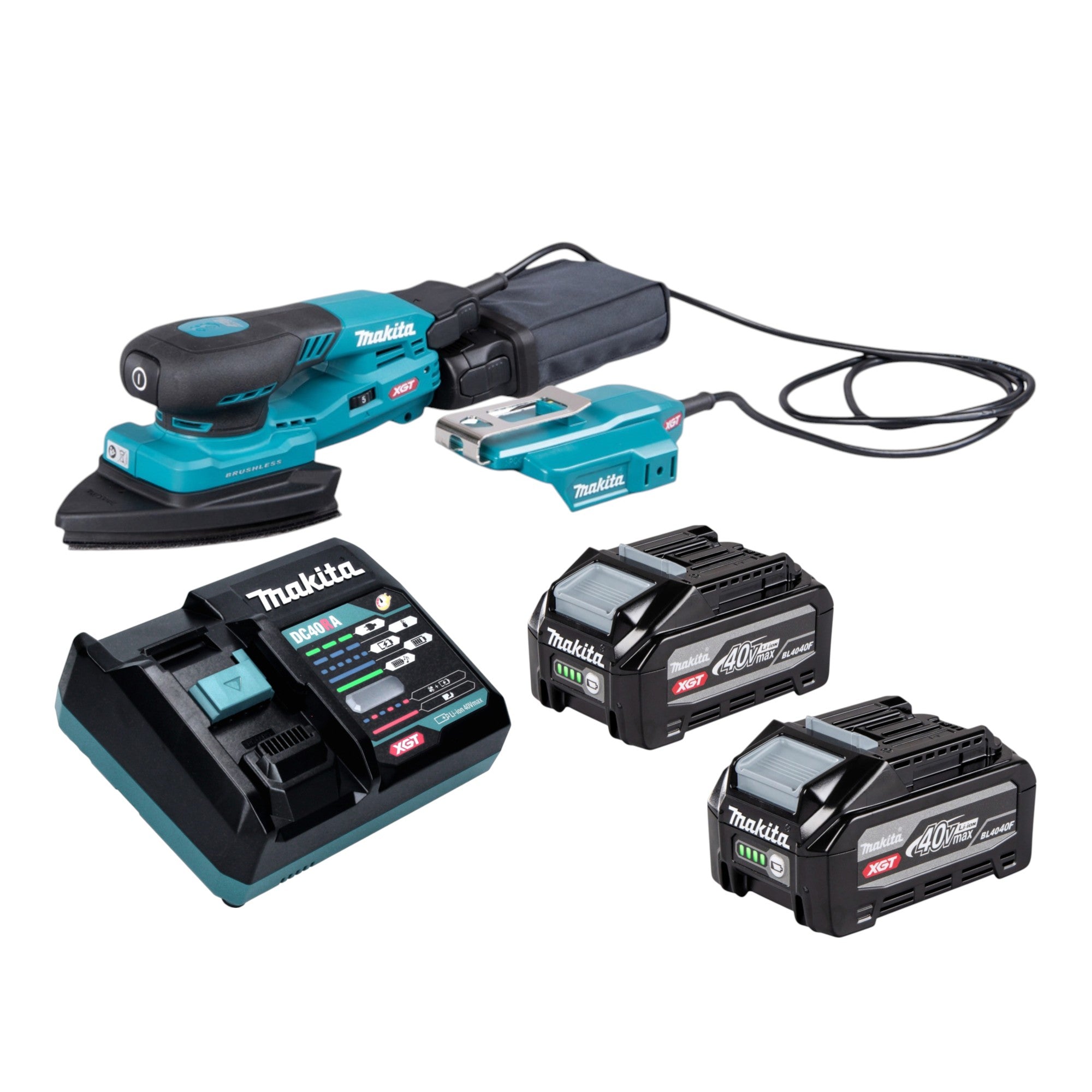 Makita BO 006 CGU201 Akku Deltaschleifer 40 V max 100 x 150 mm 3 0 mm Hub Brushless 2x Akku 4 0 Ah Ladegeraet 0 - toolbrothers