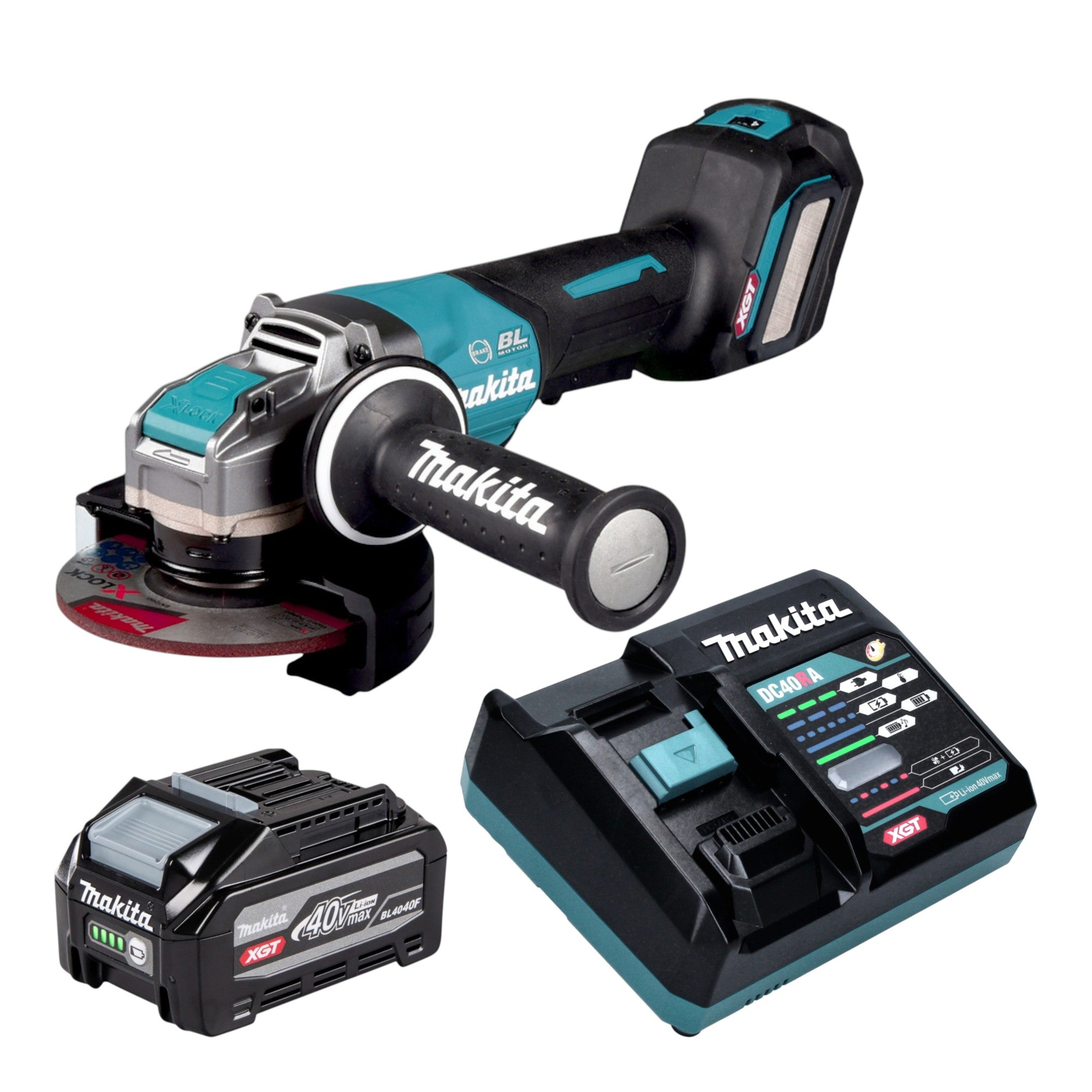 Makita GA 044 GU101 Akku Winkelschleifer 40 V max 125 mm X LOCK Brushless 1x Akku 4 0 Ah Ladegeraet 0 - toolbrothers