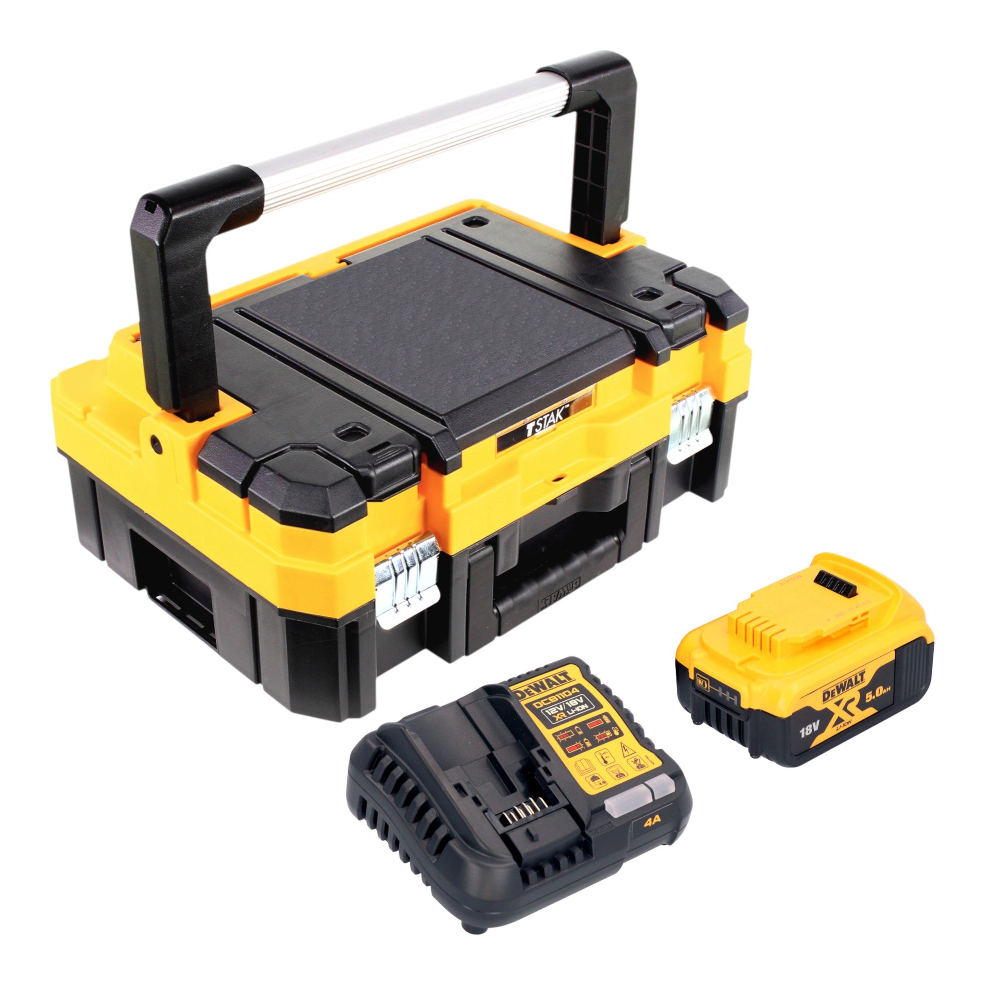 DeWalt DCB 1104 P1T Akku Starter Set 18 V mit 1x Akku 5 0 Ah DCB 1104 Ladegeraet TSTAK 0 - toolbrothers