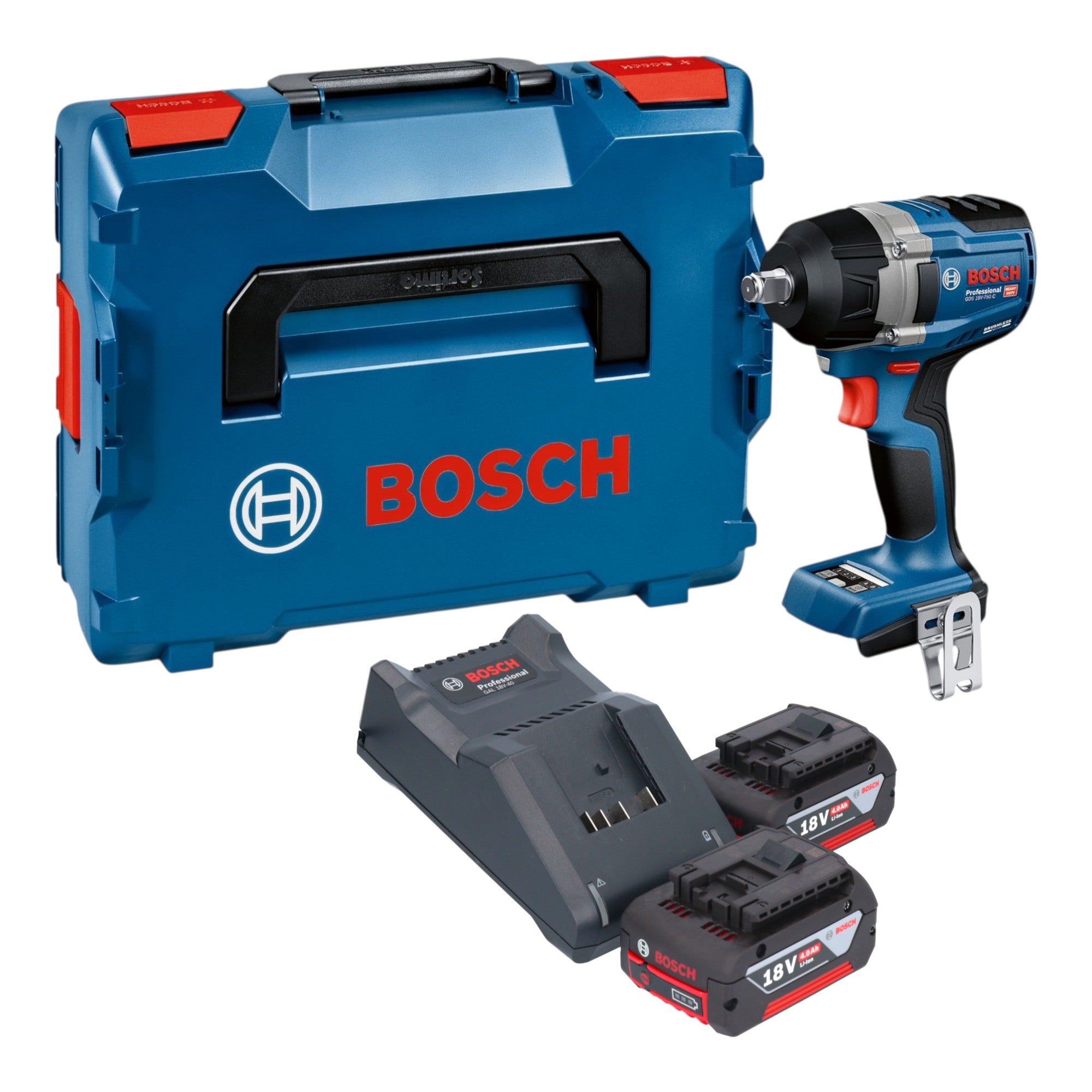 Bosch GDS 18V 750 C Akku Schlagschrauber 18 V 750 Nm 1 2 Brushless 2x Akku 4 0 Ah Ladegeraet L Boxx 0 - toolbrothers