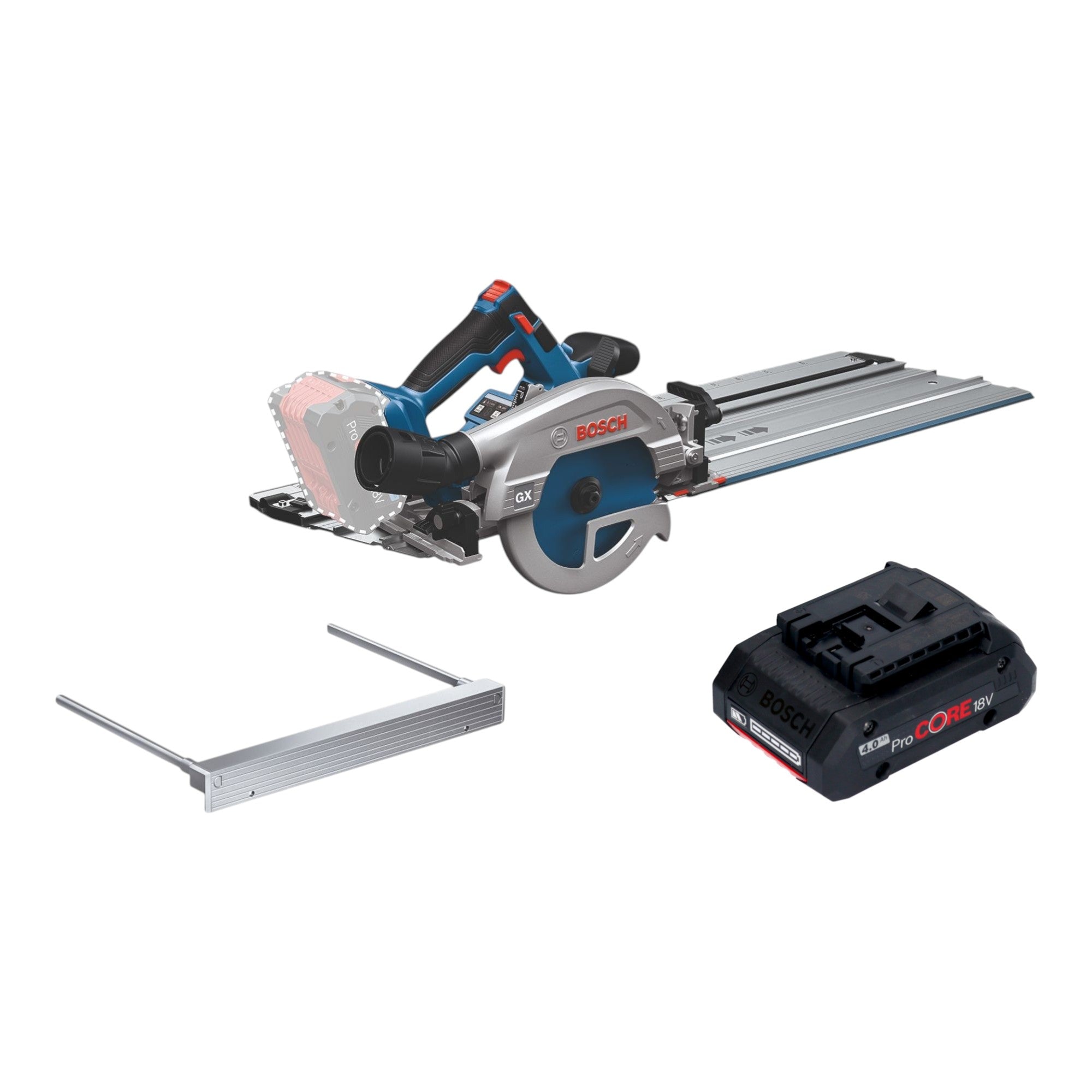 Bosch GKS 18V 57 2 GX Professional Akku Kreissaege 18 V 165 mm Brushless 1x ProCORE Akku 4 0 Ah Kappschiene ohne Ladegeraet 0 - toolbrothers