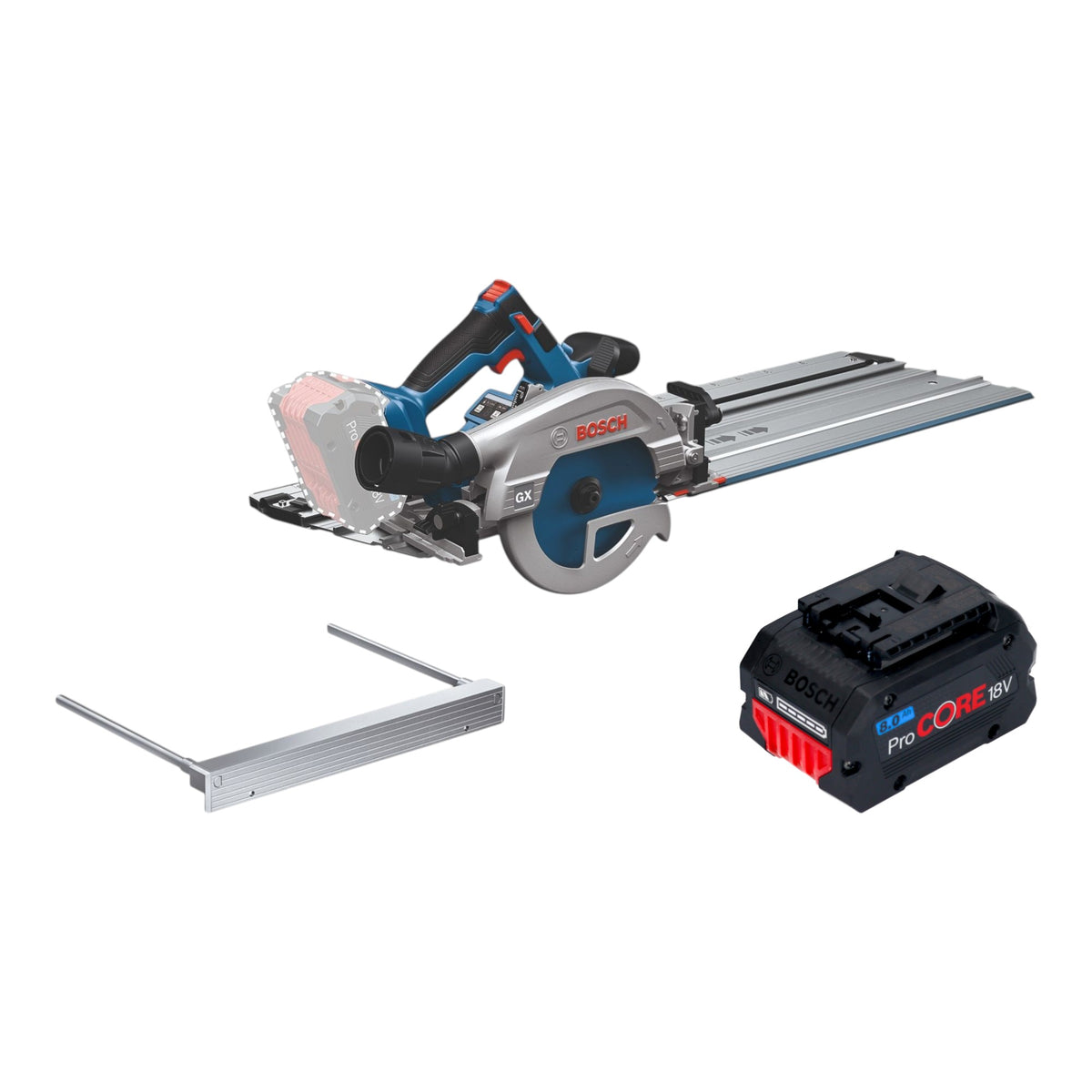 Bosch GKS 18V-57-2 GX Professional Akku Kreissäge 18 V 165 mm Brushless + 1x ProCORE Akku 8,0 Ah + Kappschiene - ohne Ladegerät