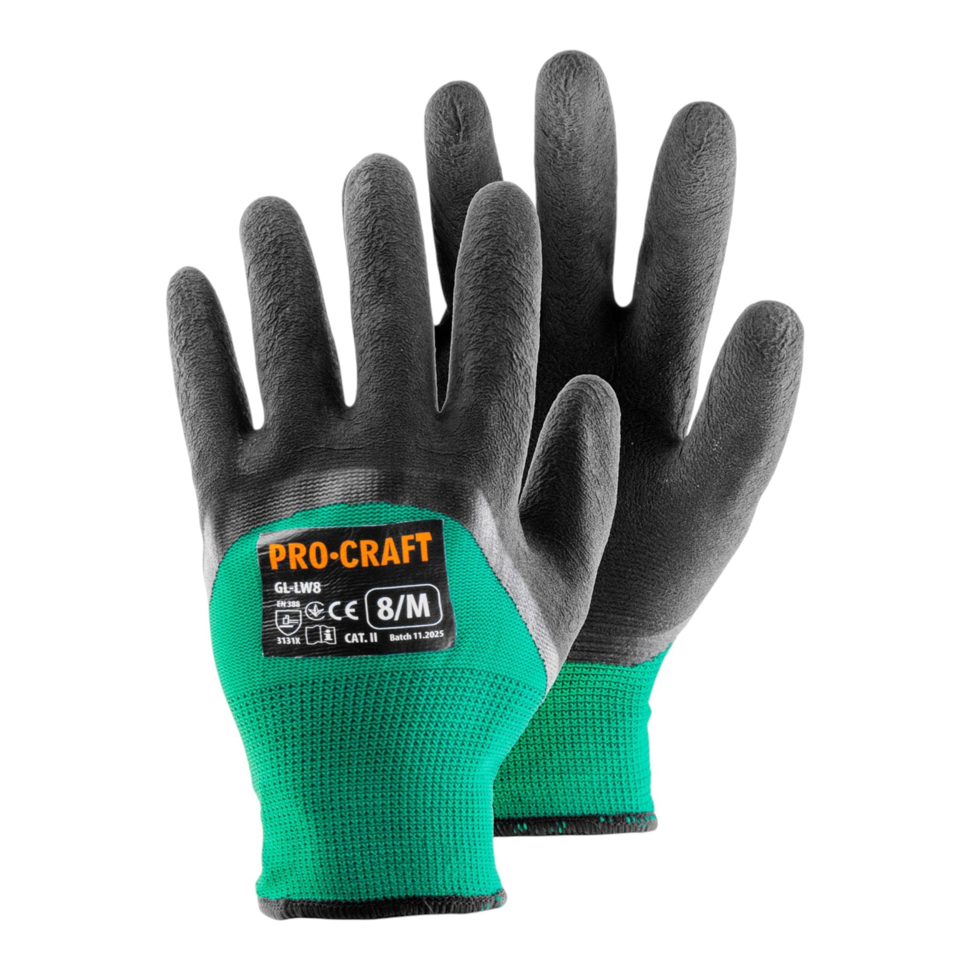 Procraft GL LW9 Arbeits handschuhe mit Latex beschichtung 1 Paar Groesse L 1 - toolbrothers