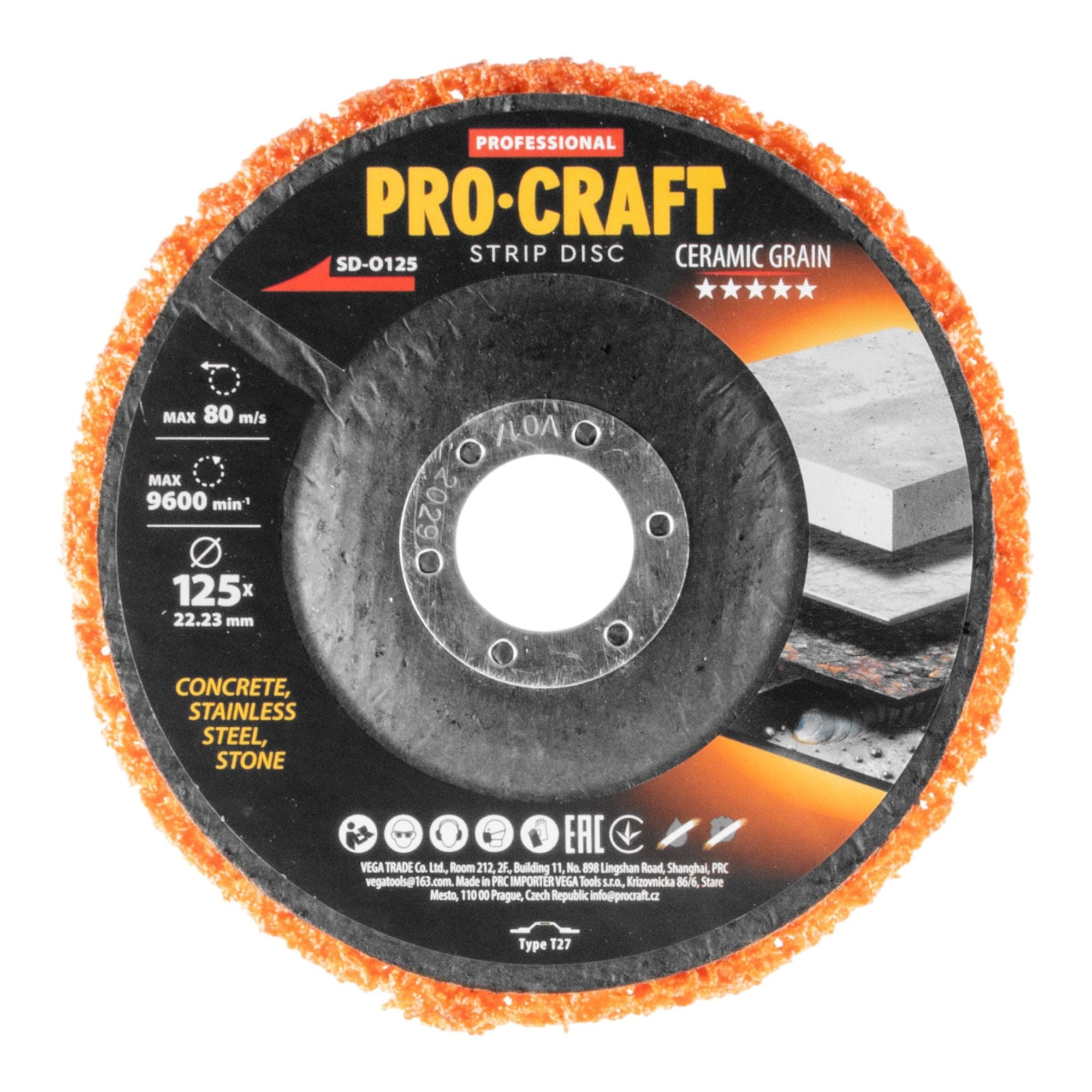 Procraft SD O125 Schleifscheibe Ceramic Grain 125 x 22 23 mm fuer Winkelschleifer 1 - toolbrothers