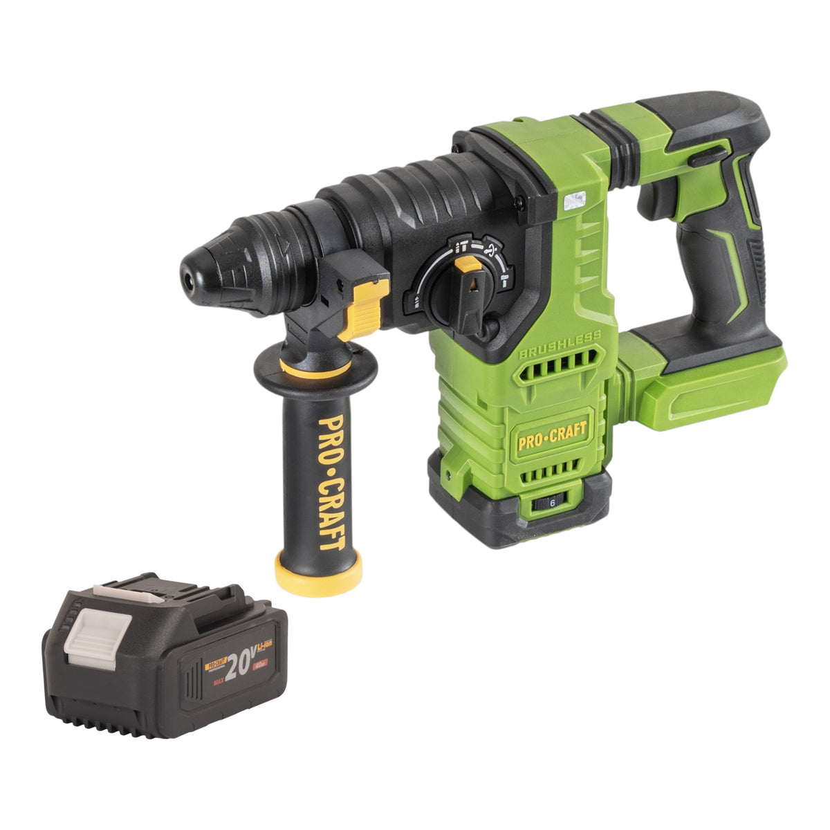 Procraft PHA30bb Trapano a percussione a batteria 20 V 2,8 J SDS plus Brushless Solo - senza batteria, senza caricabatteria