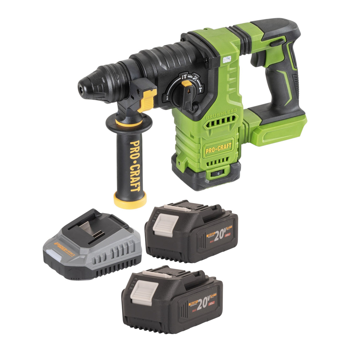 Procraft PHA30bb Trapano a percussione a batteria 20 V 2,8 J SDS plus Brushless Solo - senza batteria, senza caricabatteria