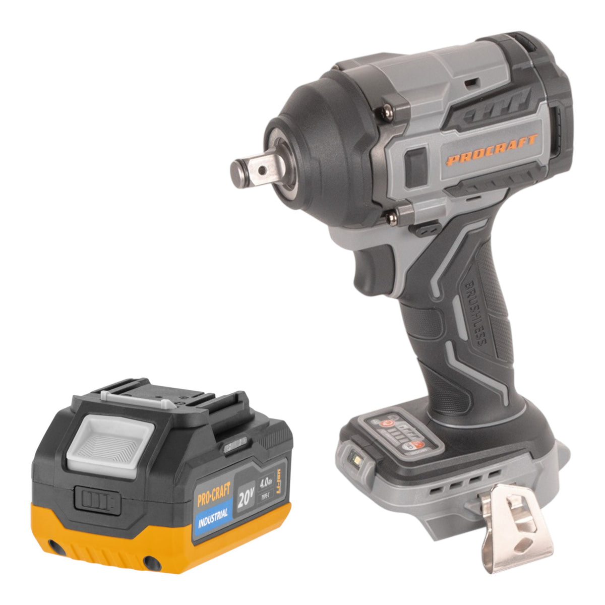 Procraft Industrial IW550Abb Akku Schlagschrauber 20 V 550 Nm 1/2" + 1x Akku 4,0 Ah - ohne Ladegerät
