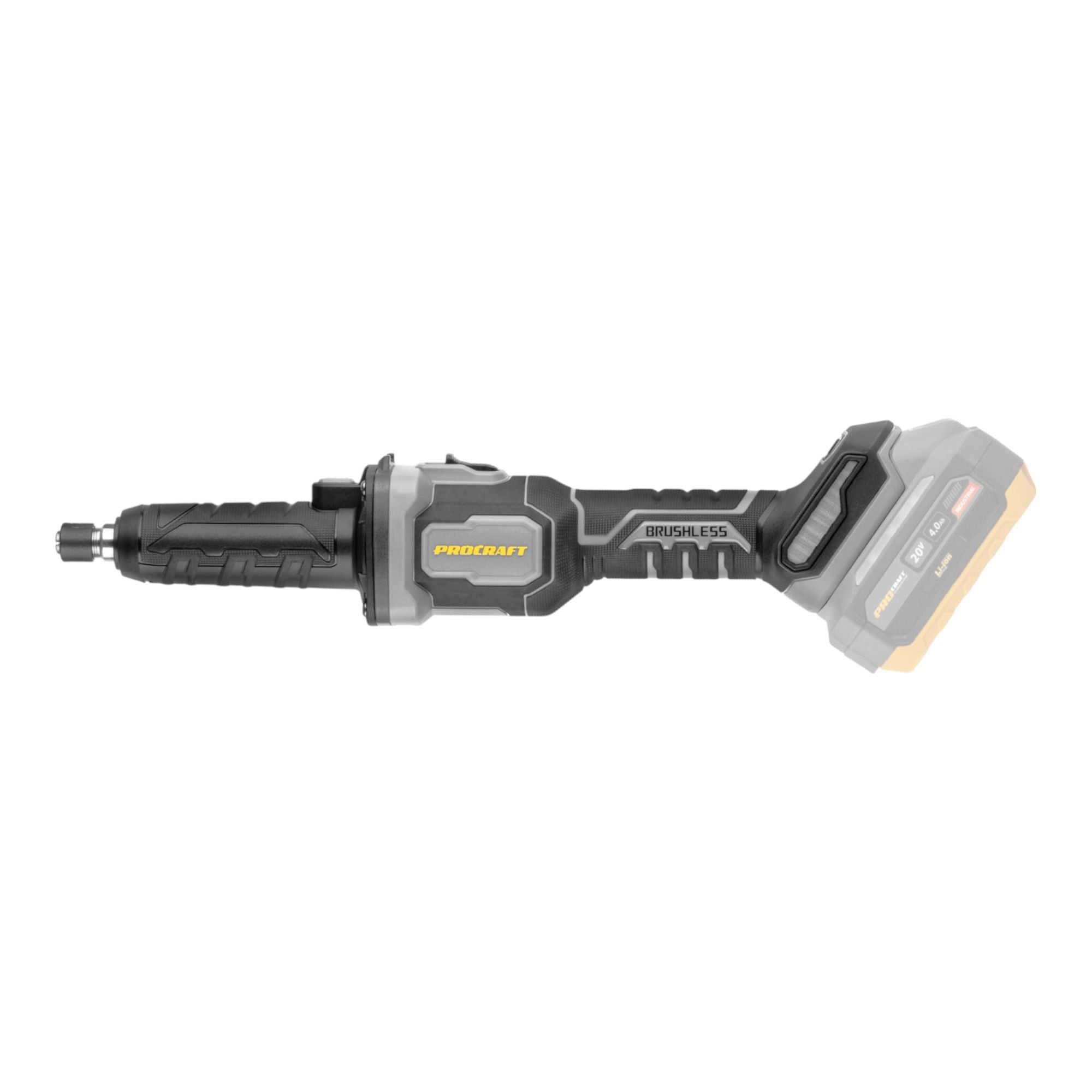 Procraft Industrial DG20A BB Akku Geradschleifer 20 V 6 mm Brushless 1x Akku 4 0 Ah ohne Ladegeraet 2 - toolbrothers