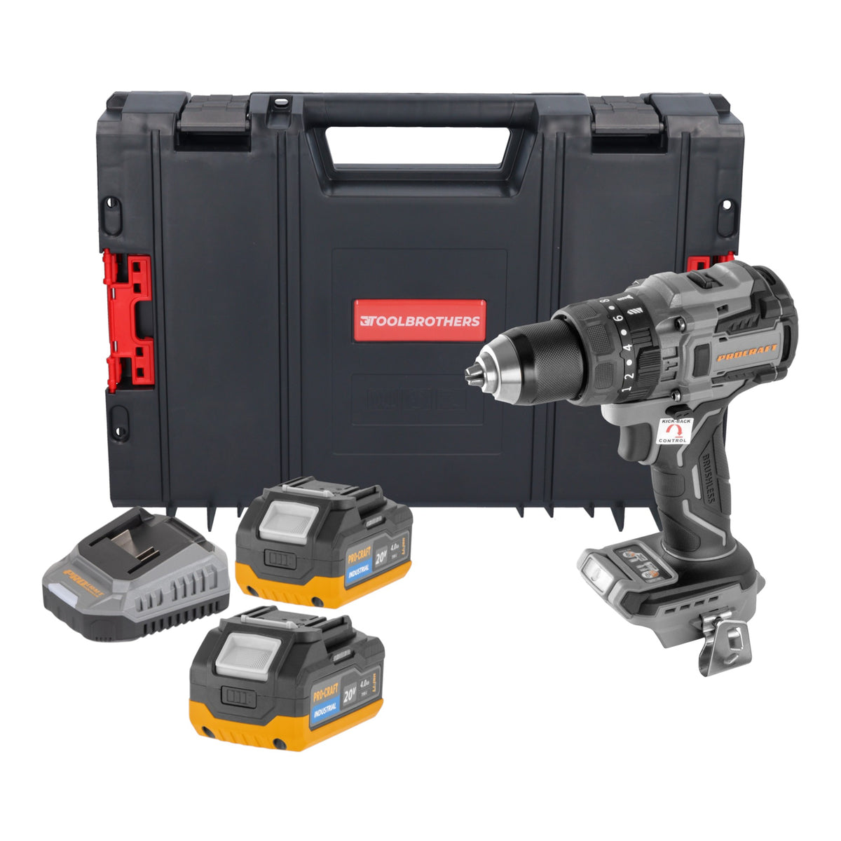 Perceuse-visseuse à percussion sans fil Procraft Industrial CD20B-BB 20 V 150 Nm Brushless Solo - sans batterie, sans chargeur
