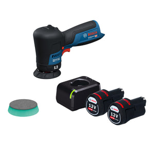 Bosch GPX 12V-77 Akku Polierer 12 V 77 mm Brushless + 2x Akku 2,0 Ah + Ladegerät