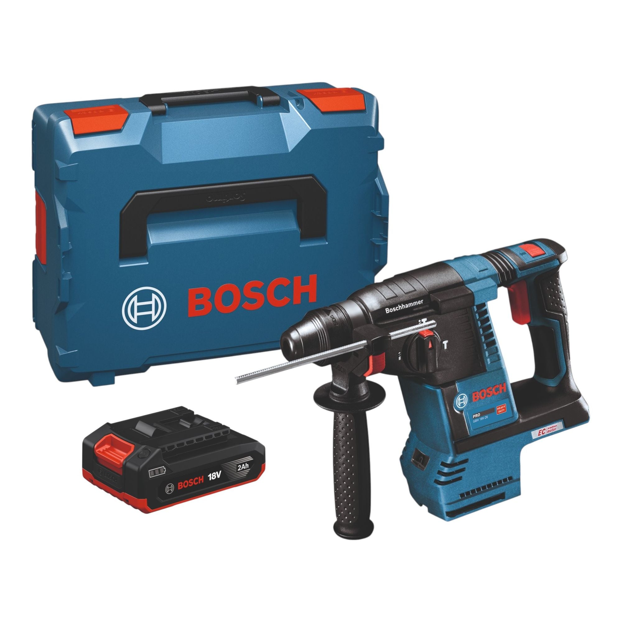 Bosch GBH 18V 26 Professional Akku Bohrhammer 18 V 2 6 J SDS plus Brushless 1x Akku 2 0 Ah L Boxx ohne Ladegeraet 0 - toolbrothers