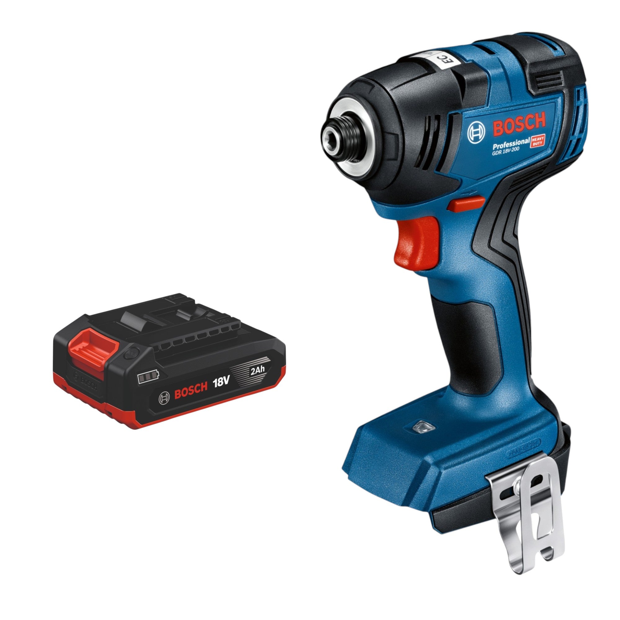 Bosch GDR 18V 200 Professional Akku Drehschlagschrauber 18 V 200 Nm Brushless 1x Akku 2 0 Ah ohne Ladegeraet 0 - toolbrothers
