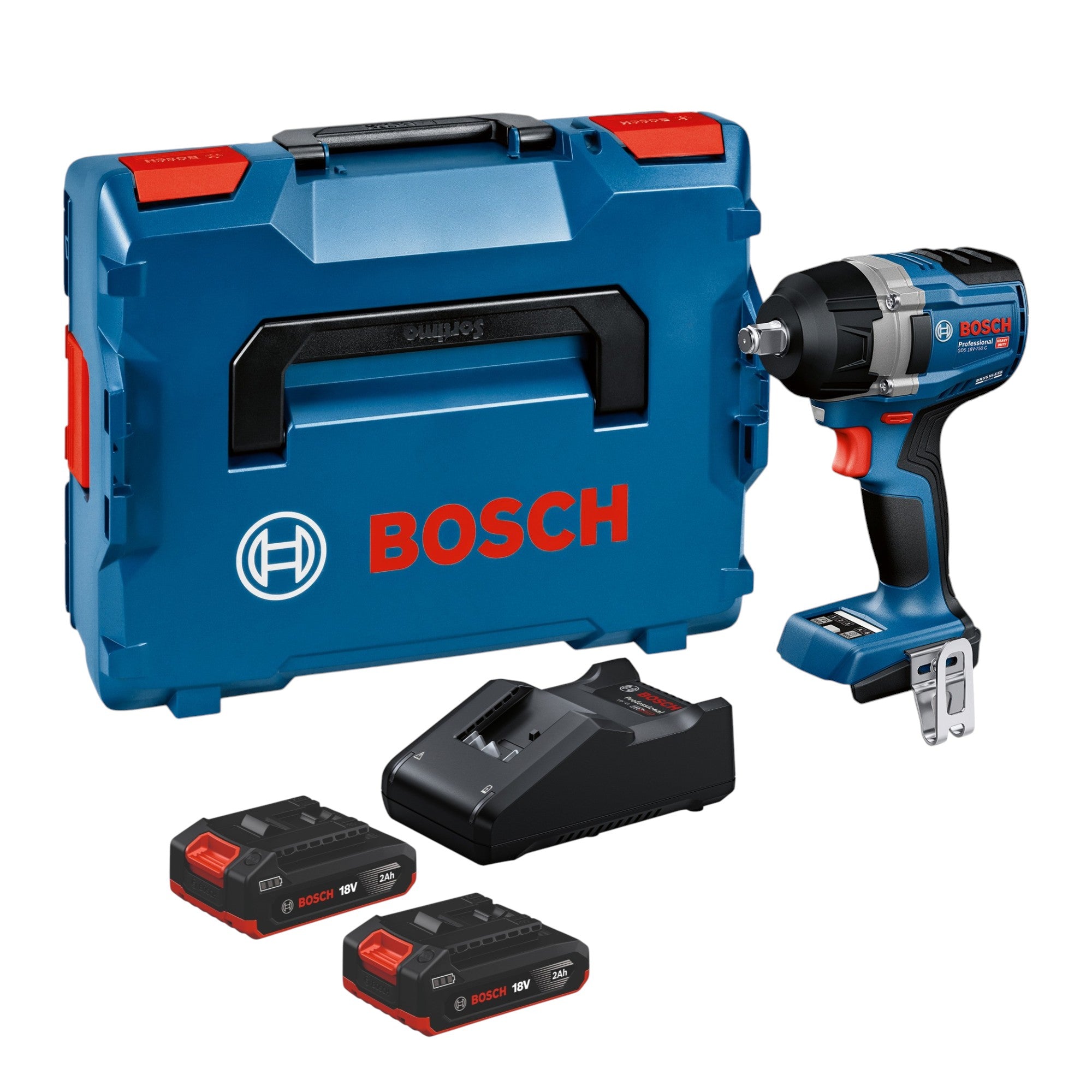 Bosch GDS 18V 750 C Akku Schlagschrauber 18 V 750 Nm 1 2 Brushless 2x Akku 2 0 Ah Ladegeraet L Boxx 0 - toolbrothers