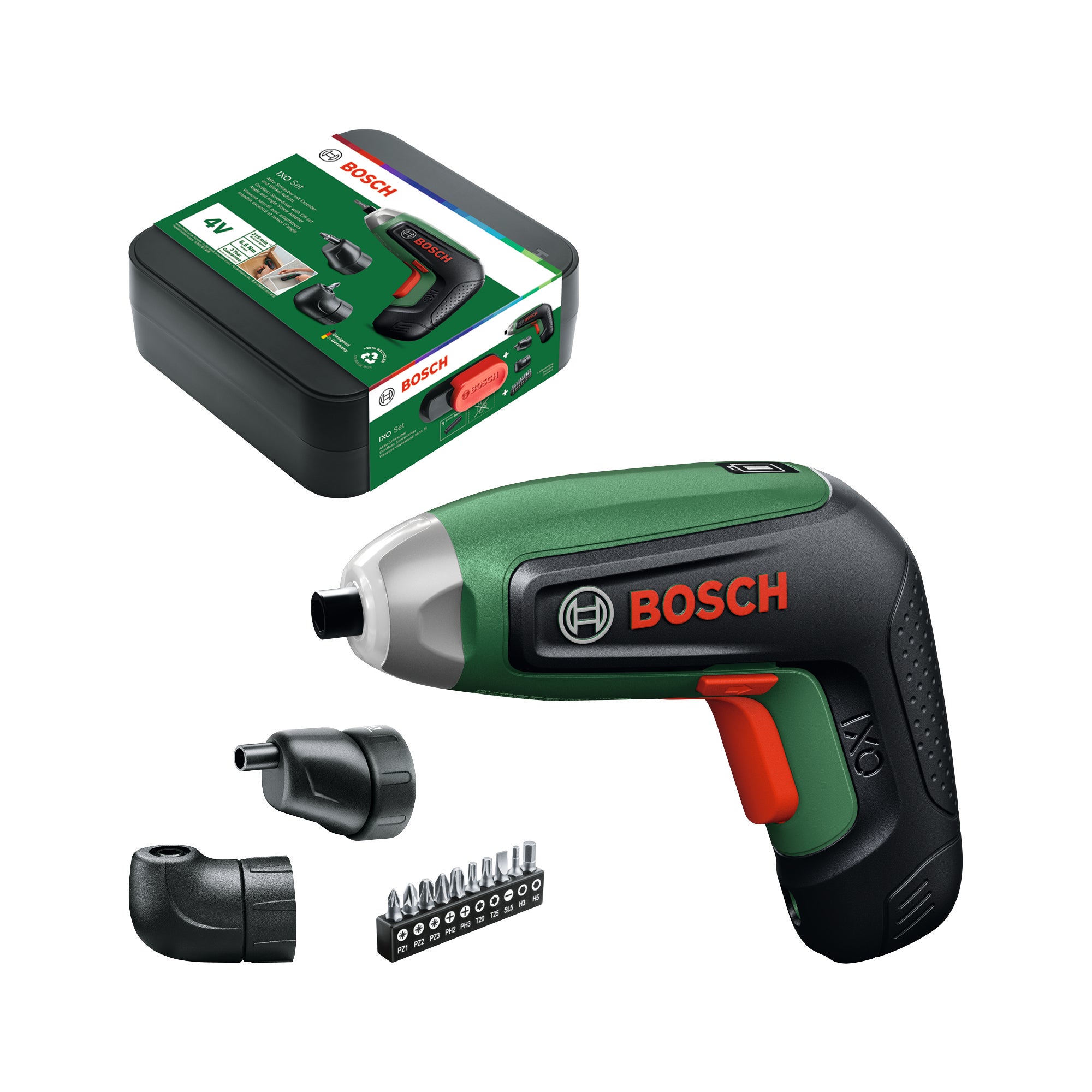 Bosch IXO 8 Set Akku Schrauber 3 6 V 6 5 Nm 06039G4001 1x Akku 2 0 Ah 10 tlg Bit Set Koffer ohne Ladegeraet 0 - toolbrothers