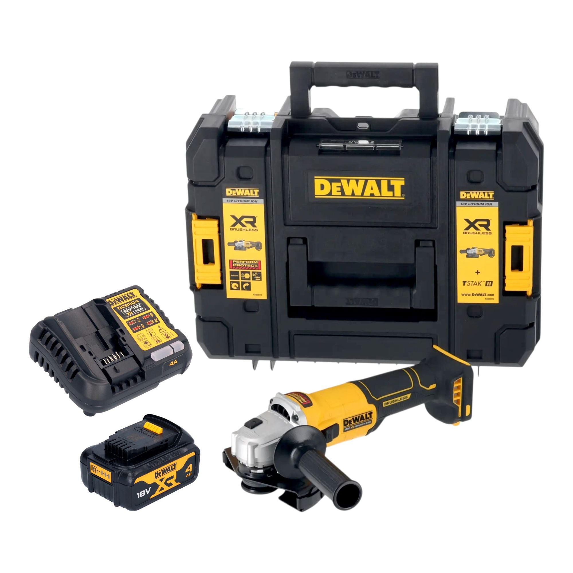 DeWalt DCG 407 M1T Akku Winkelschleifer 18 V 125 mm Brushless 1x Akku 4 0 Ah Ladegeraet TSTAK 0 - toolbrothers