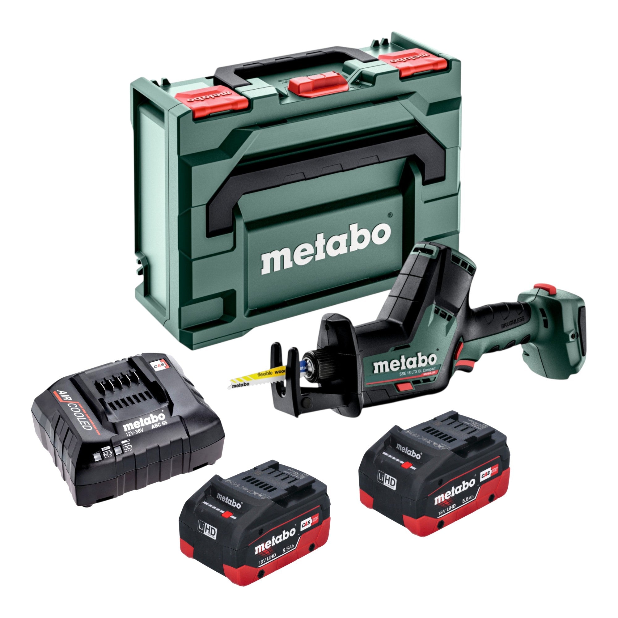 Metabo SSE 18 LTX BL Compact Akku Saebelsaege 18 V 2x LiHD Akku 5 5 Ah Ladegeraet metaBOX 0 - toolbrothers