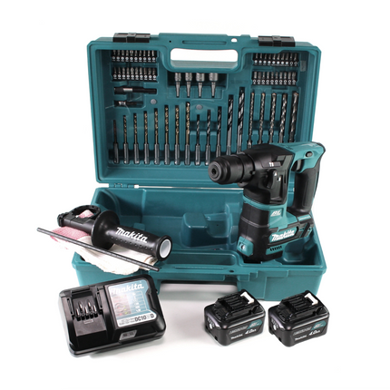 Makita HR 166 DWME1 Akku Bohrhammer 10.8V SDS-Plus Brushless + Koffer + 64-tlg. Zubehörset + 2x Akku 4,0Ah + 1x Ladegerät - Toolbrothers