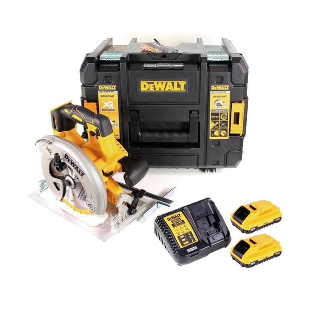 Dewalt DCS 570 L2 Akku Hand Kreissäge 18V 184 mm Brushless + 2x Akku 3,0Ah + Ladegerät + TSTAK - Toolbrothers