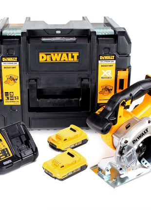 Dewalt DCS 373 D2 Akku Metall Kreissäge 18 V 140 mm + 2x Akku 2,0 Ah + Ladegerät + Sägeblatt + TSTAK - Toolbrothers