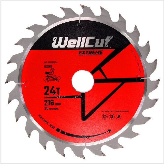 WellCut Kreissägeblatt WC-M2163024 TCT 216 x 2,4 x 30 mm 24 Zähne - Toolbrothers
