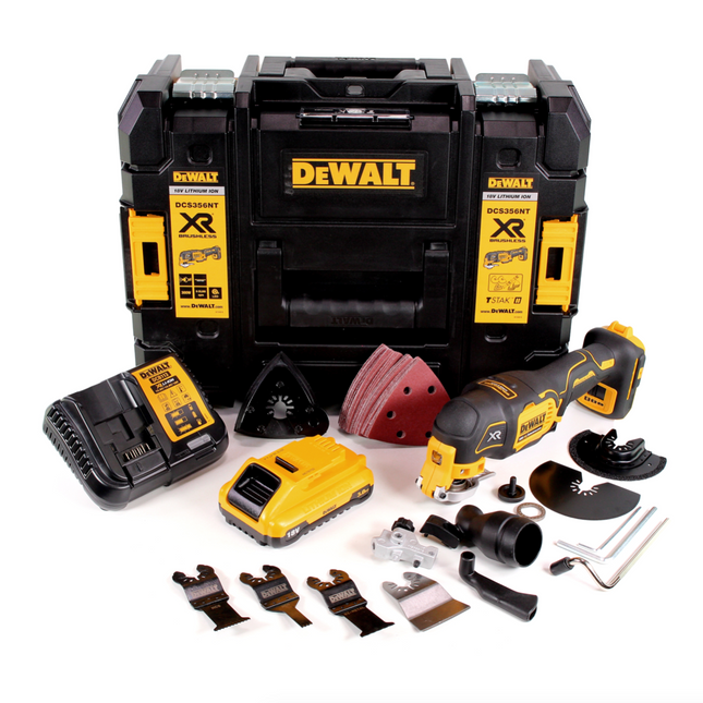 DeWalt DCS 356 L1 Akku Multitool 18V Brushless + 35tlg. Zubehör + 1x Akku 3,0Ah + Ladegerät + TSTAK - Toolbrothers
