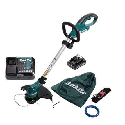 Makita UR 100 DSY1 Akku Rasentrimmer 10,8V + 1x Akku 1,5Ah + Lader + 1x Fadenkopf und Zubehör - Toolbrothers